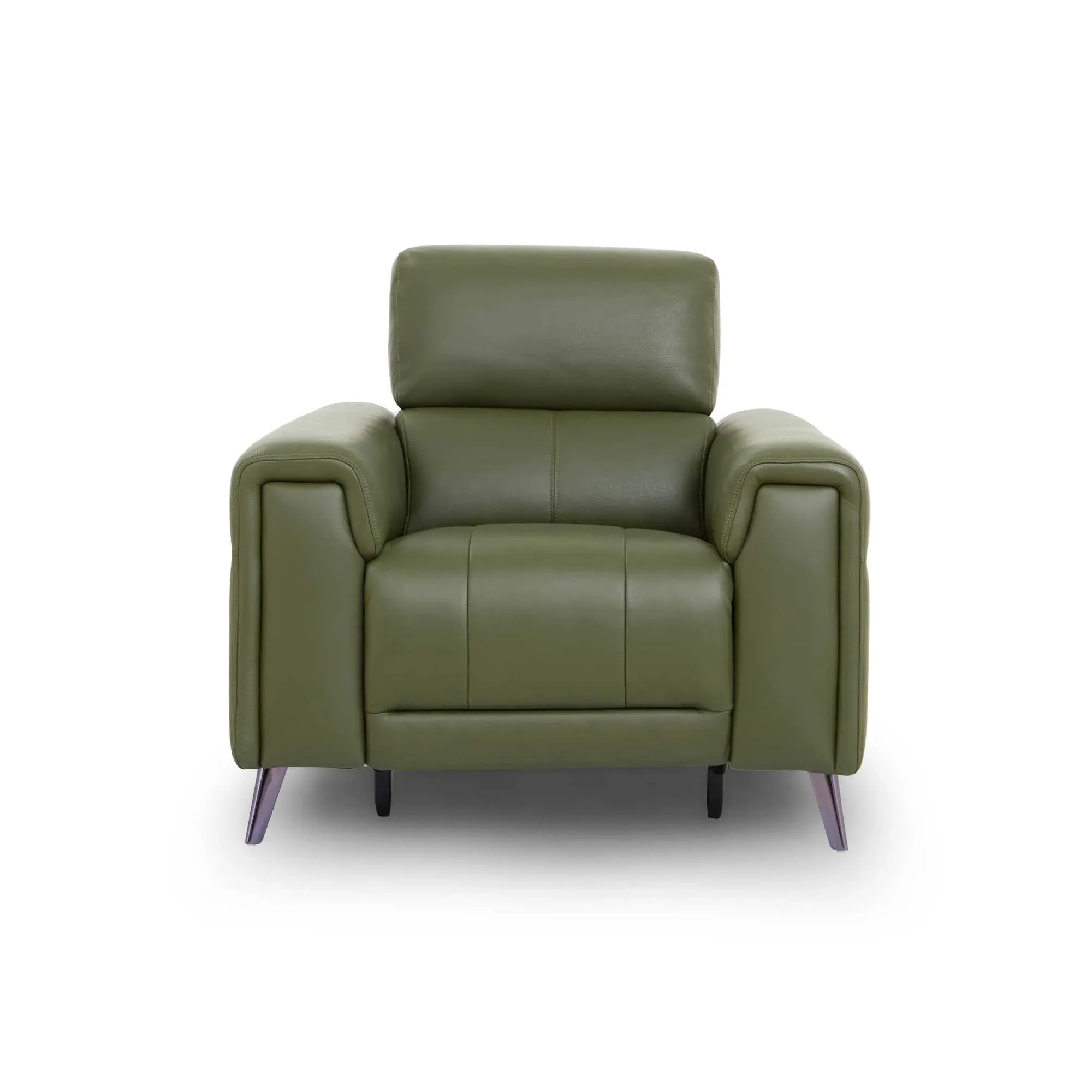 Kerren Power Recliner Armchair with Head Tilt - Green, Leather