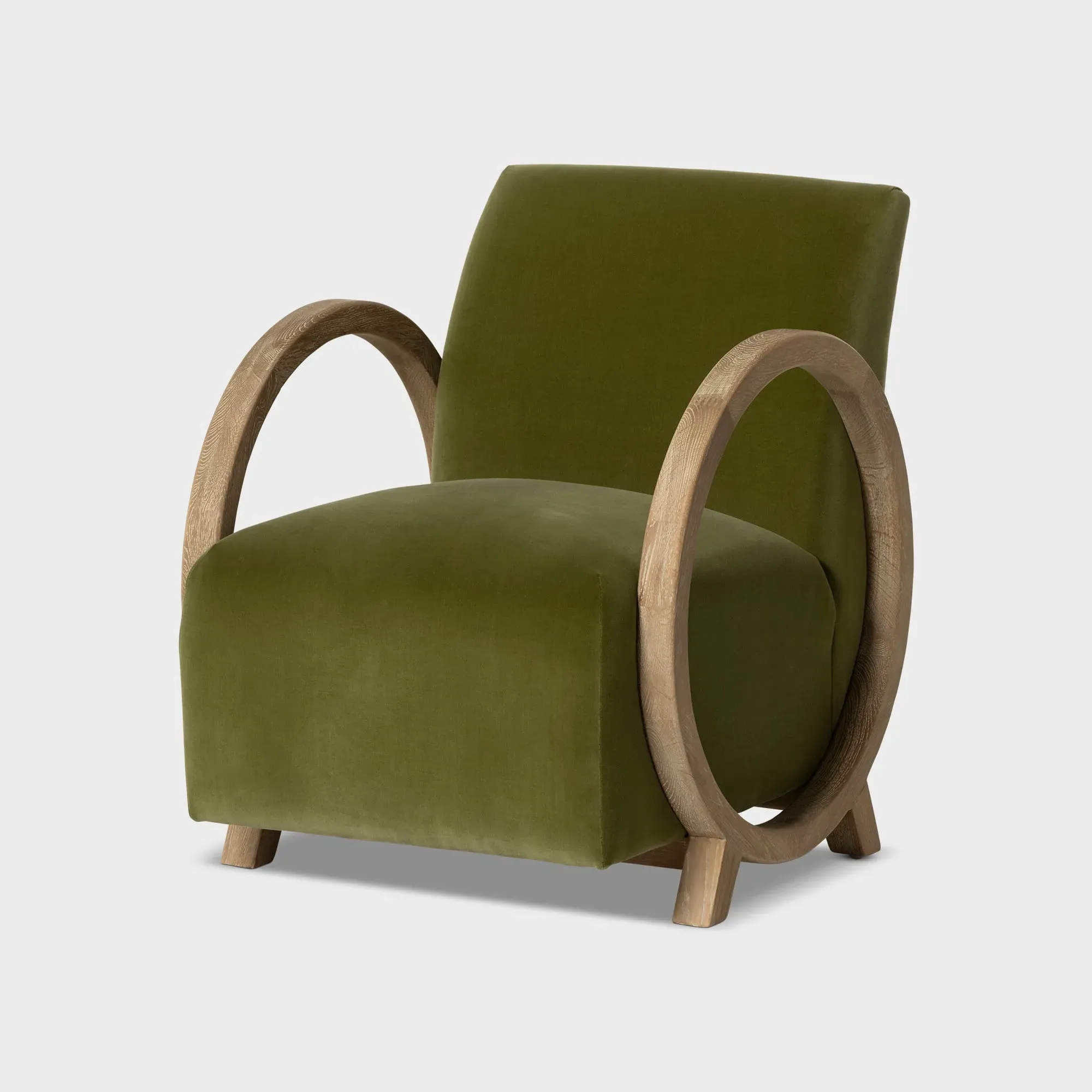 Kerris Armchair - Green, Oak image