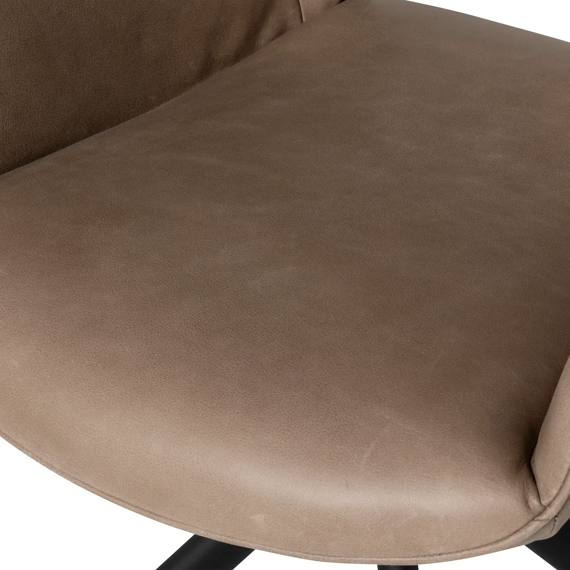 Kiri Dining Chair with Arms - Grey, Leather