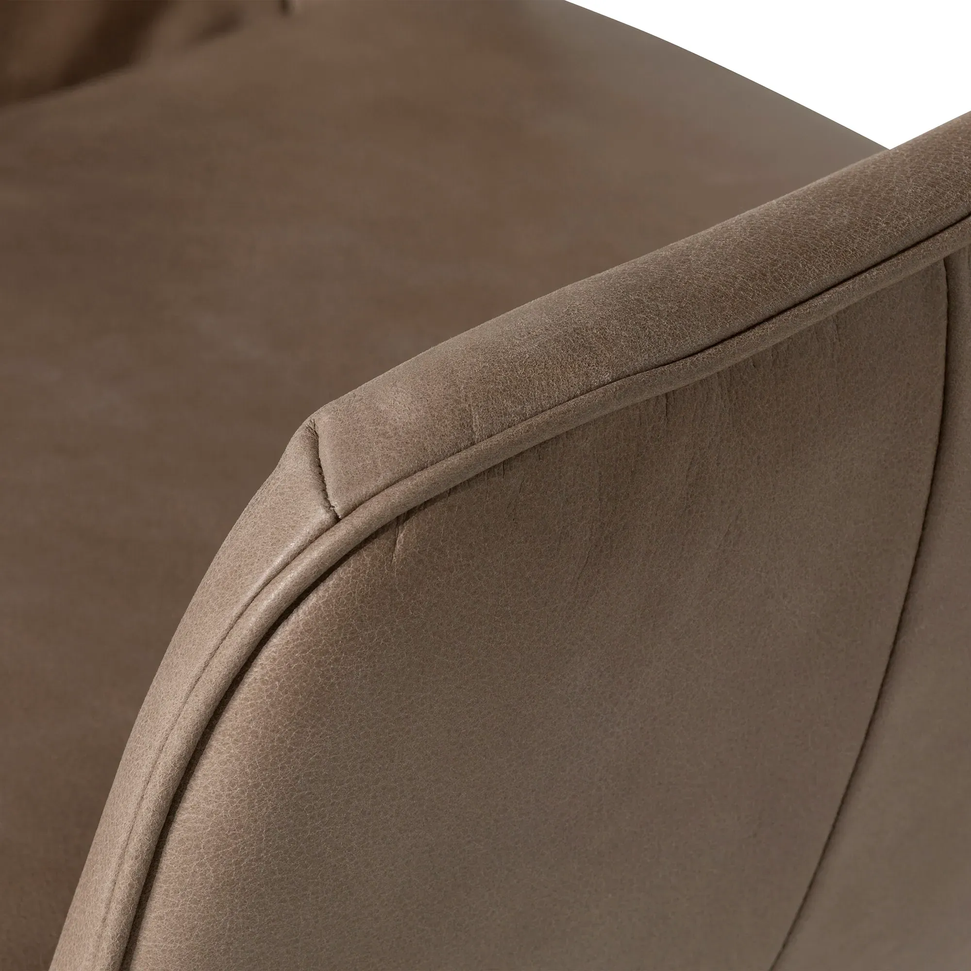 Kiri Dining Chair with Arms - Grey, Leather