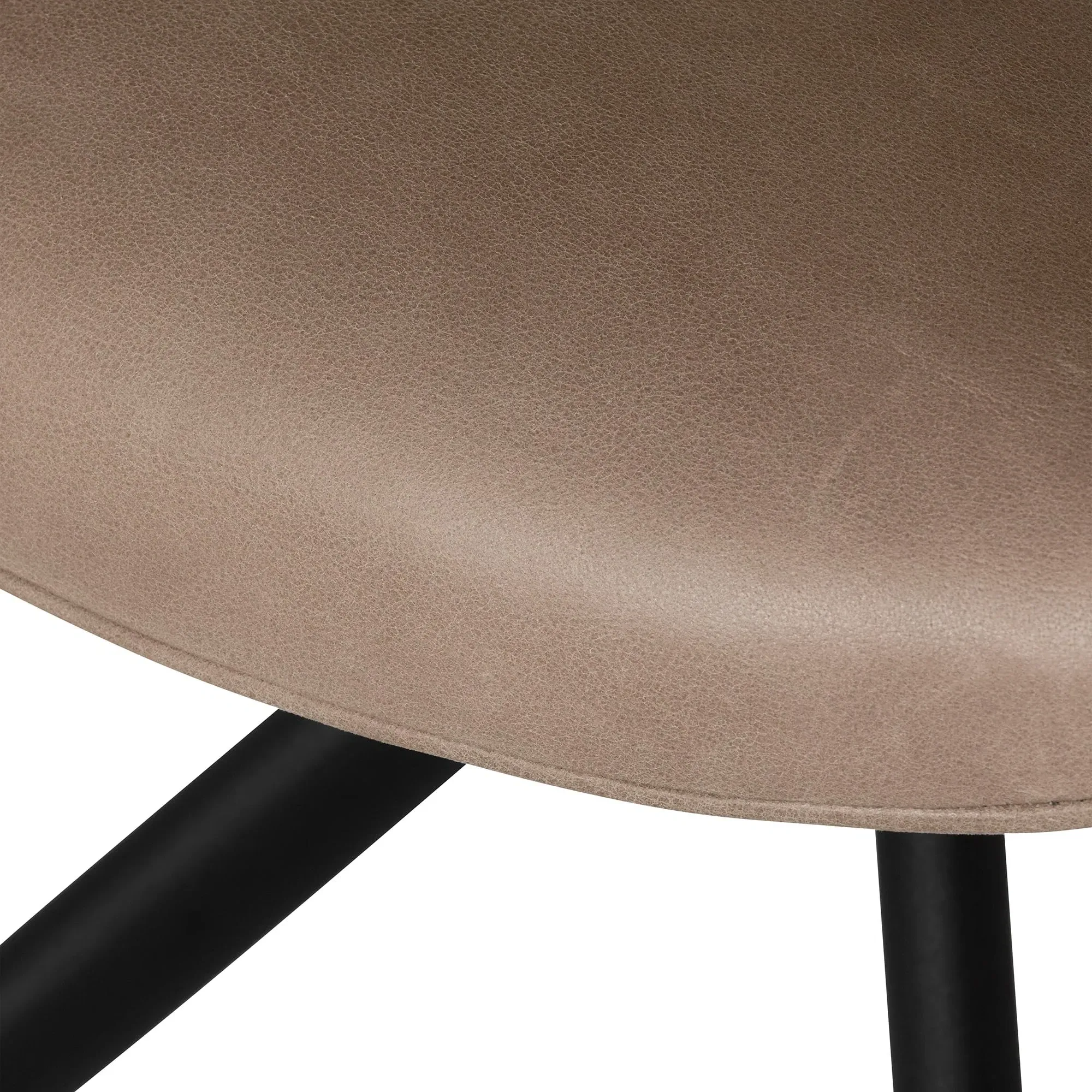 Kiri Dining Chair with Arms - Grey, Leather