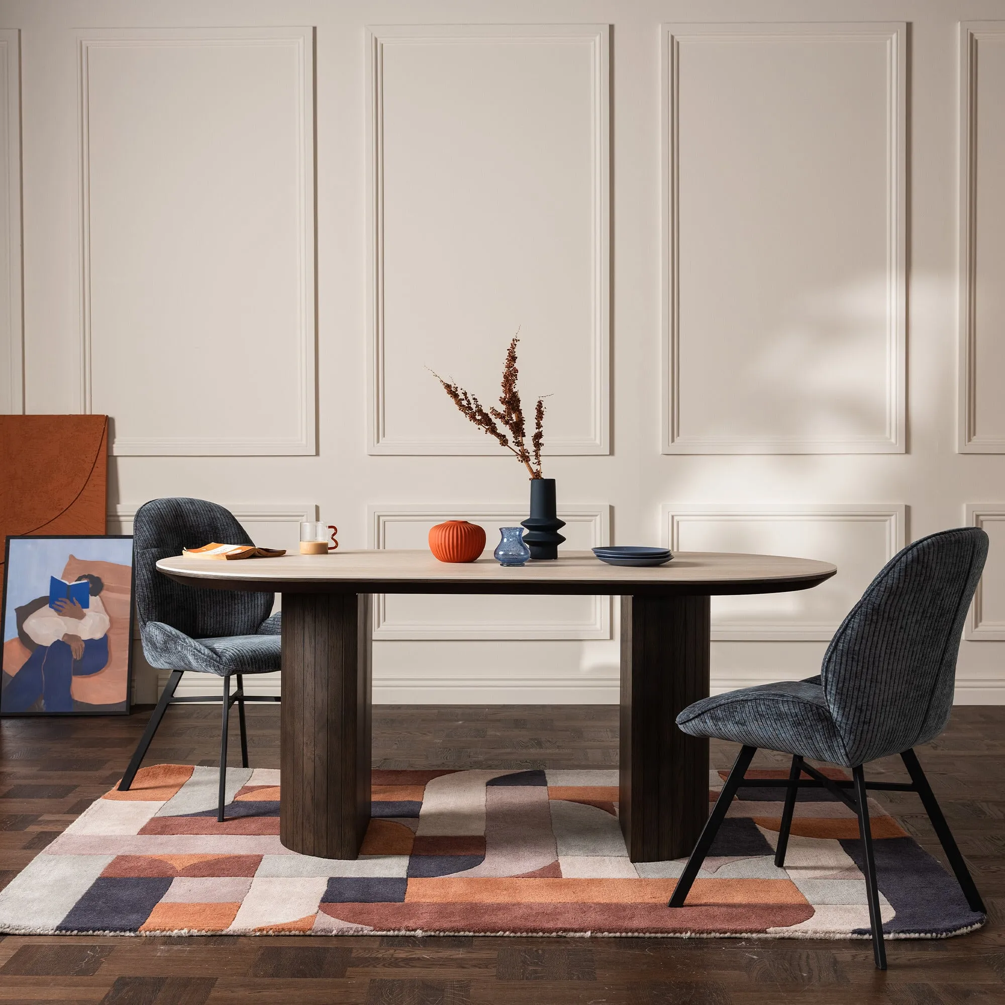 Kita Round Dining Table - Brown, Wood