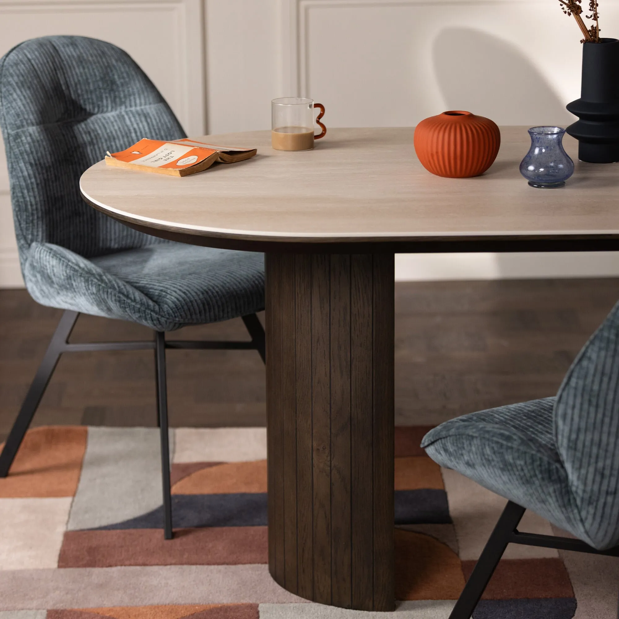 Kita Round Dining Table - Brown, Wood