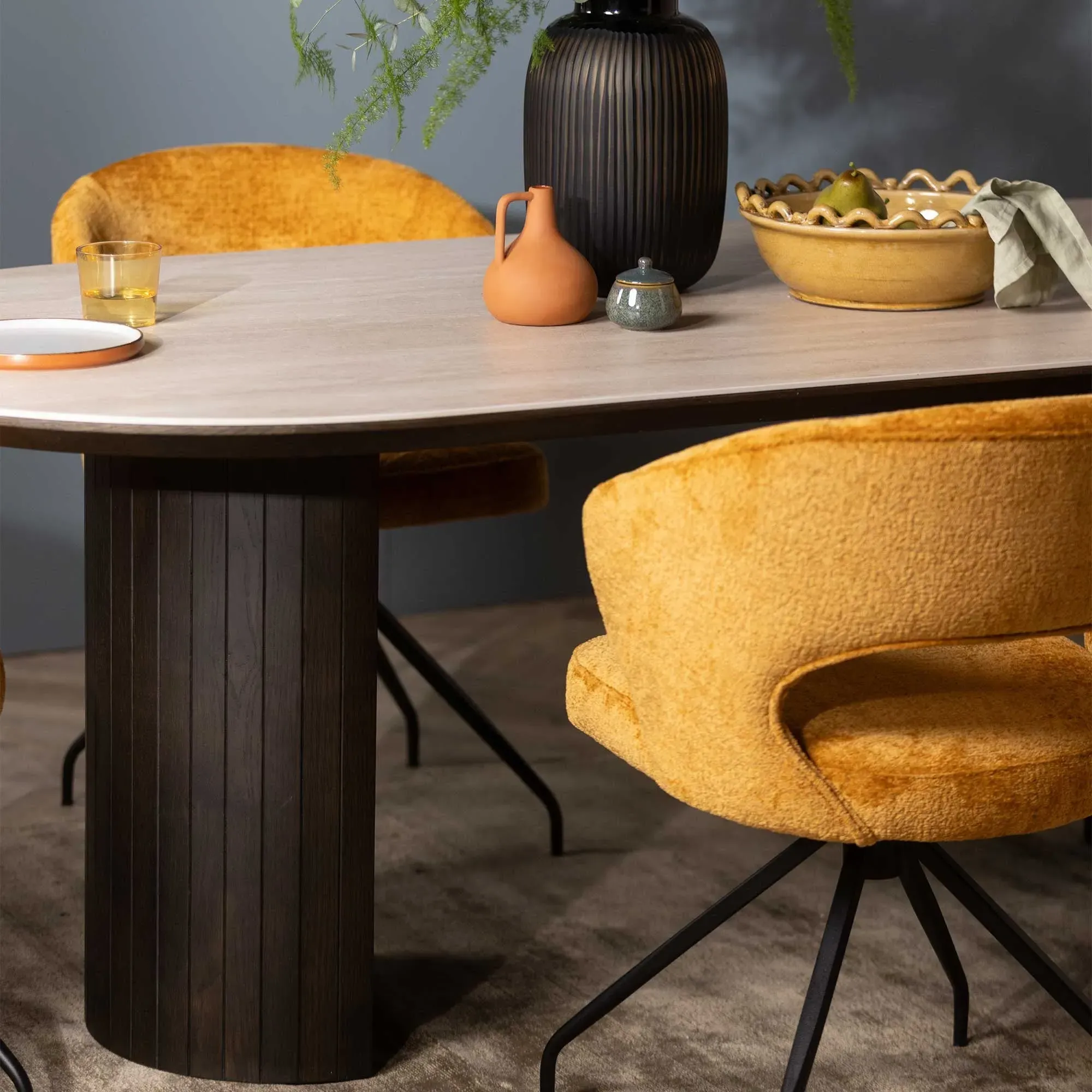 Kita Round Dining Table - Brown, Wood