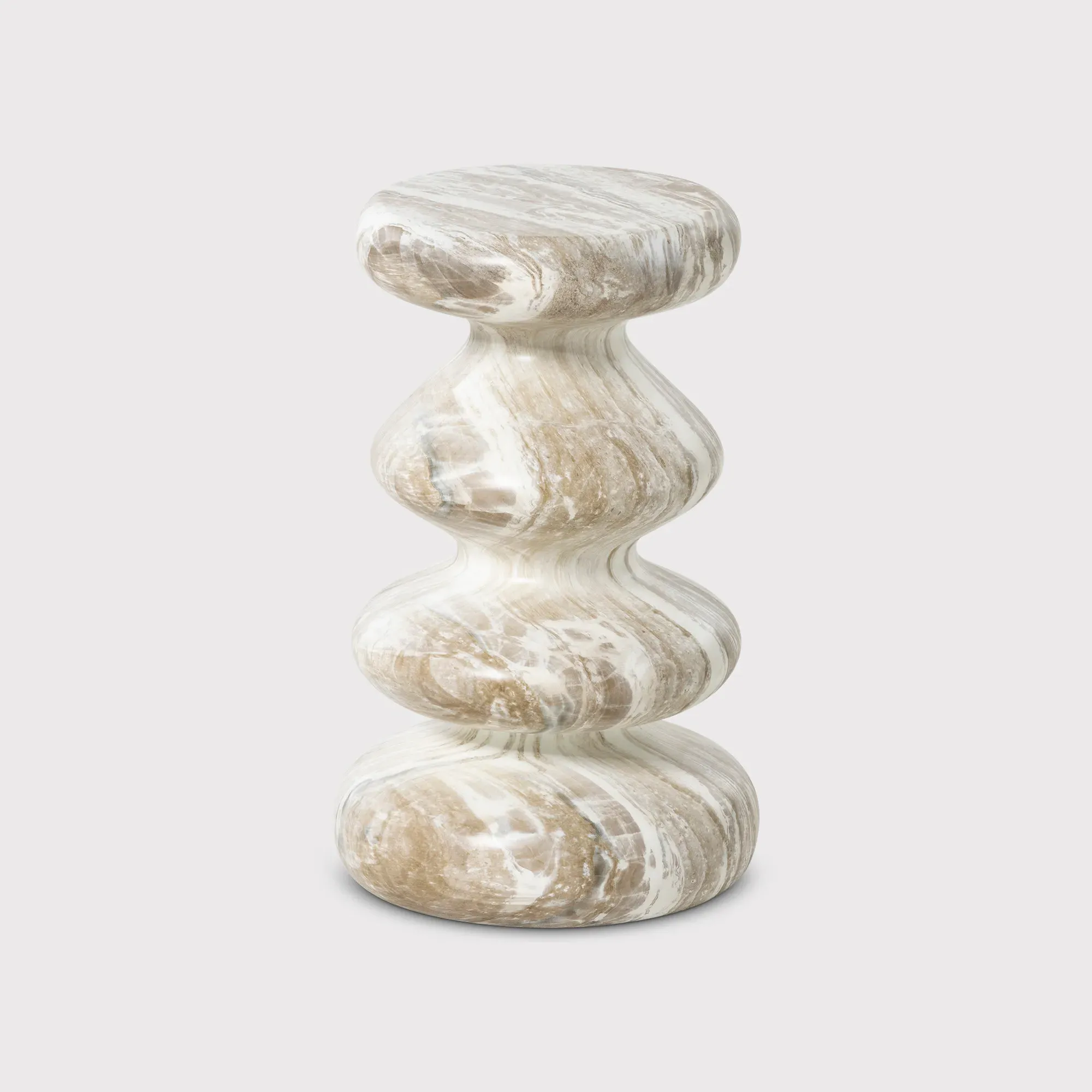 Knip Curved Garden Round Side Table - Grey