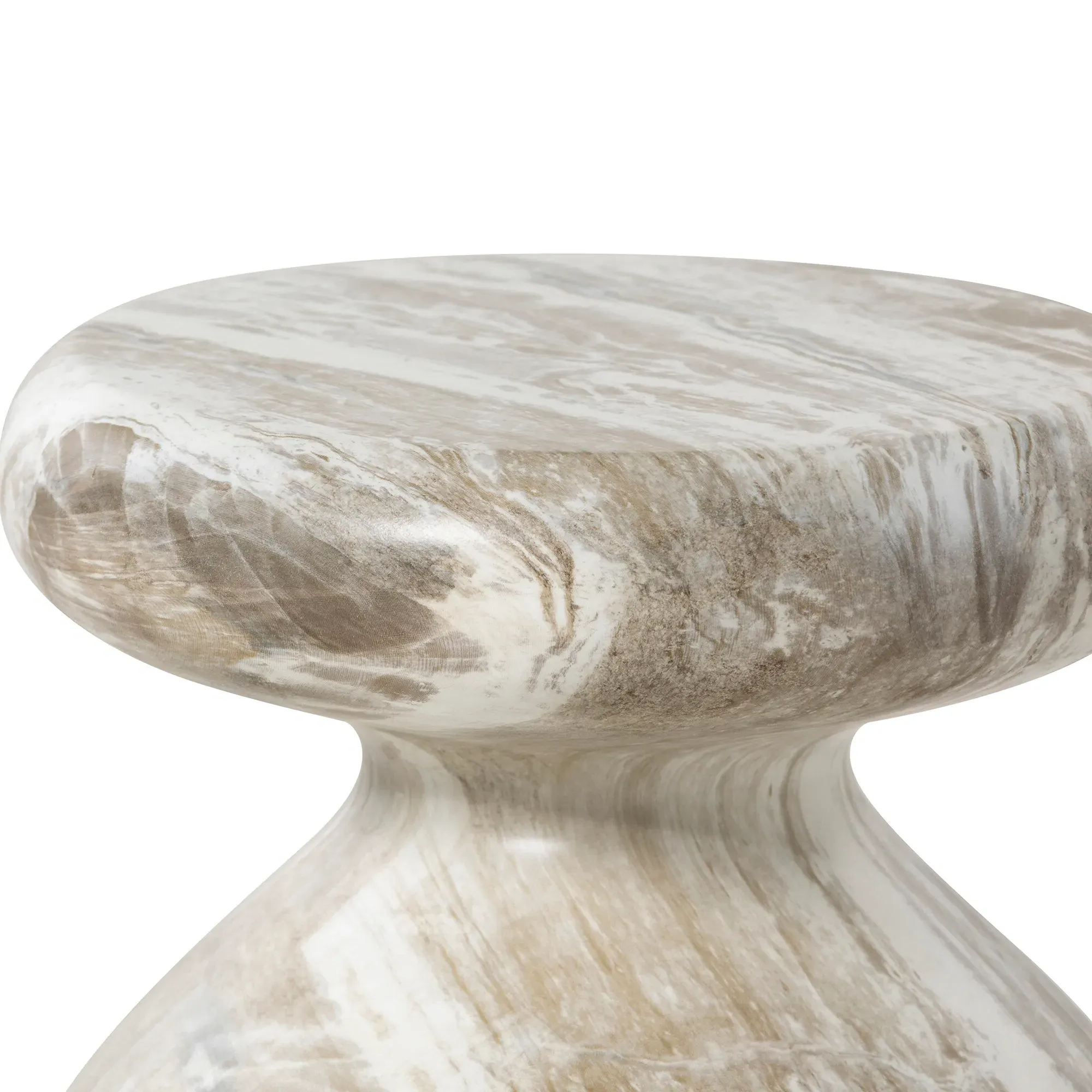 Knip Curved Garden Round Side Table - Grey