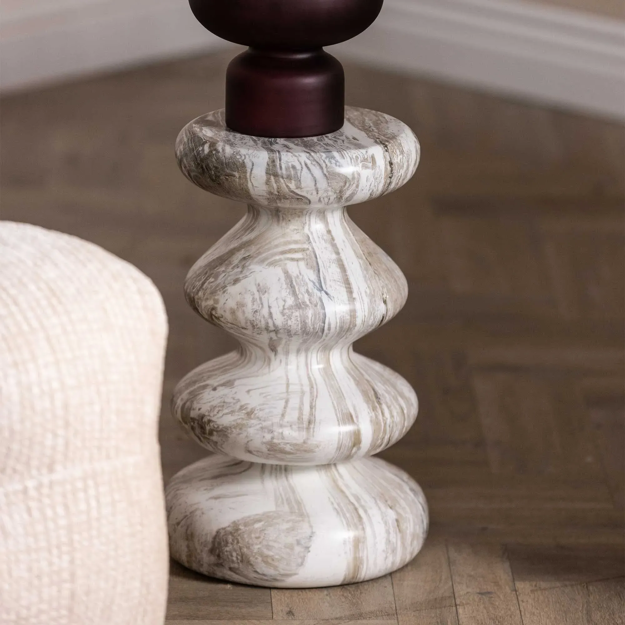 Knip Curved Garden Round Side Table - Grey