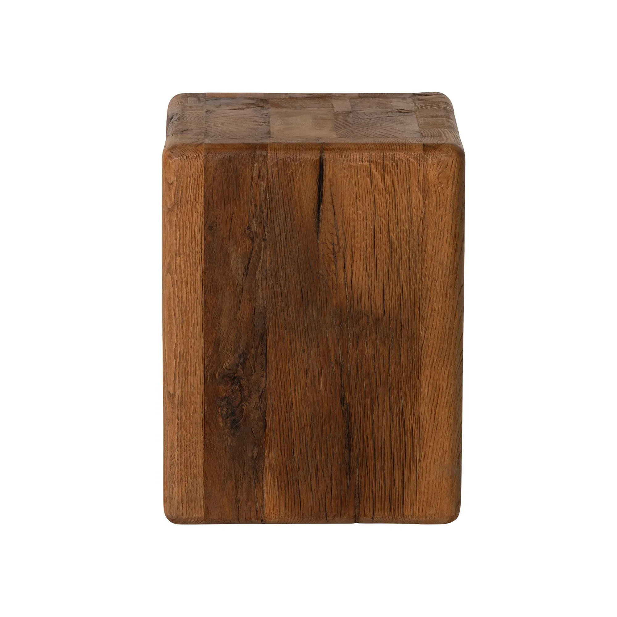 Knole Square Stool - Brown, Oak