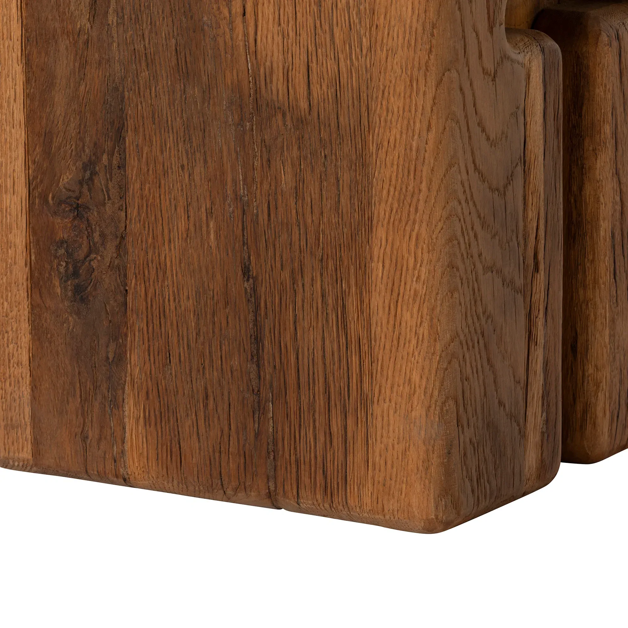 Knole Square Stool - Brown, Oak