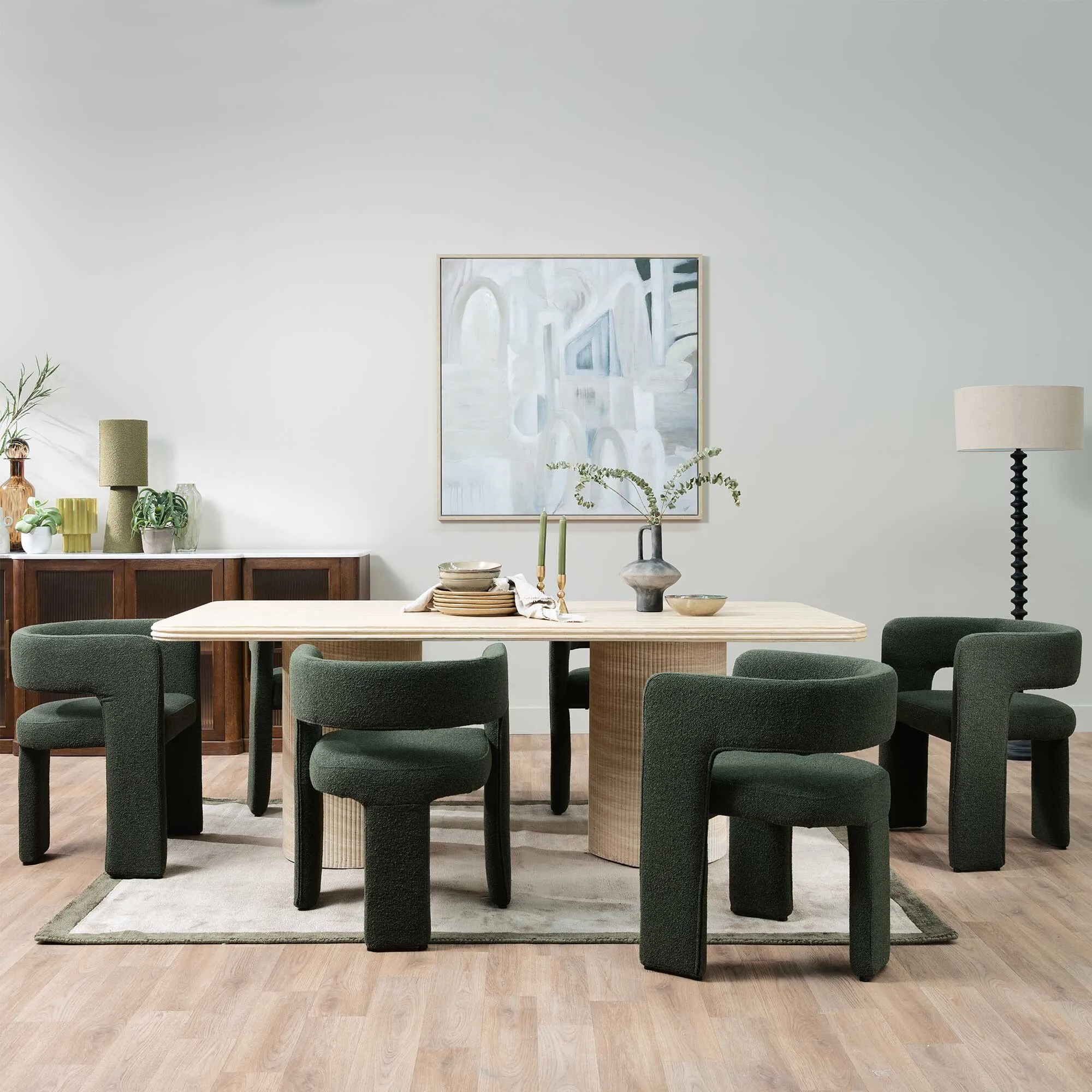 Koda Dining Chair - Green, Fabric