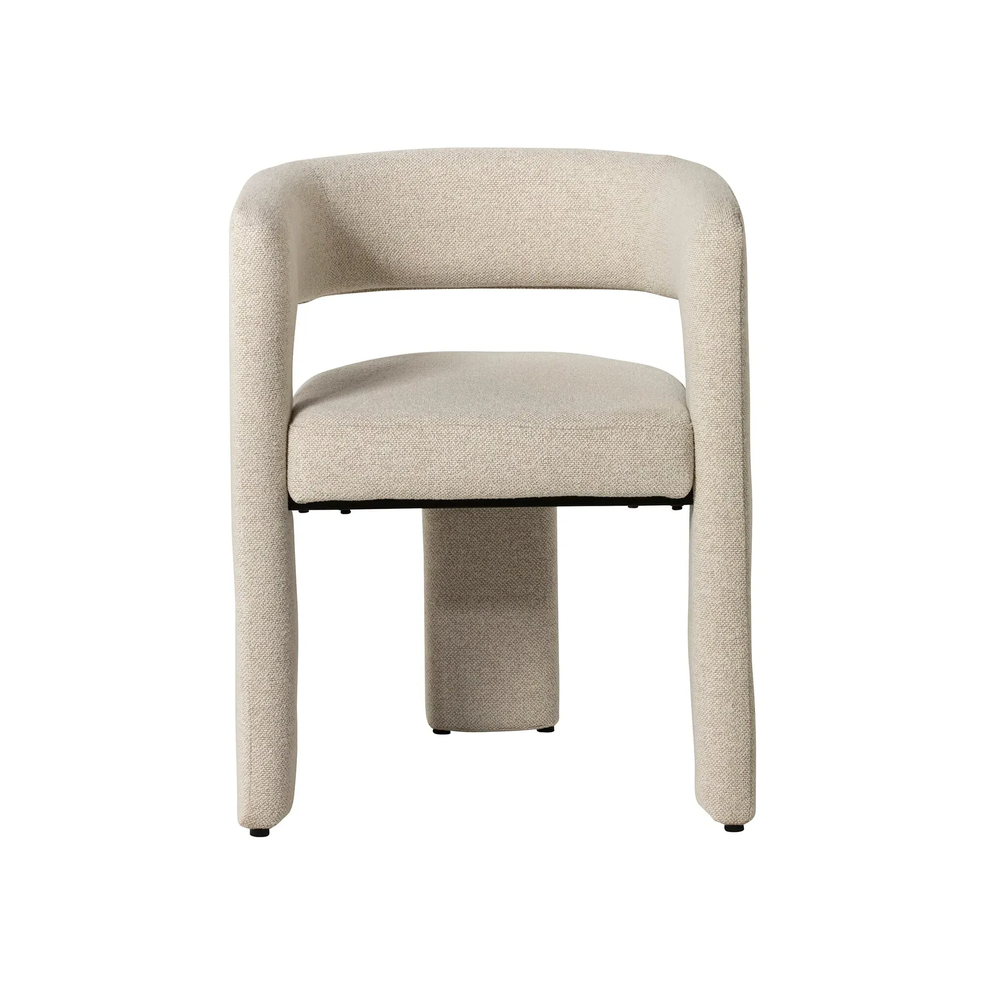 Koda Dining Chair with Arms - White, Fabric