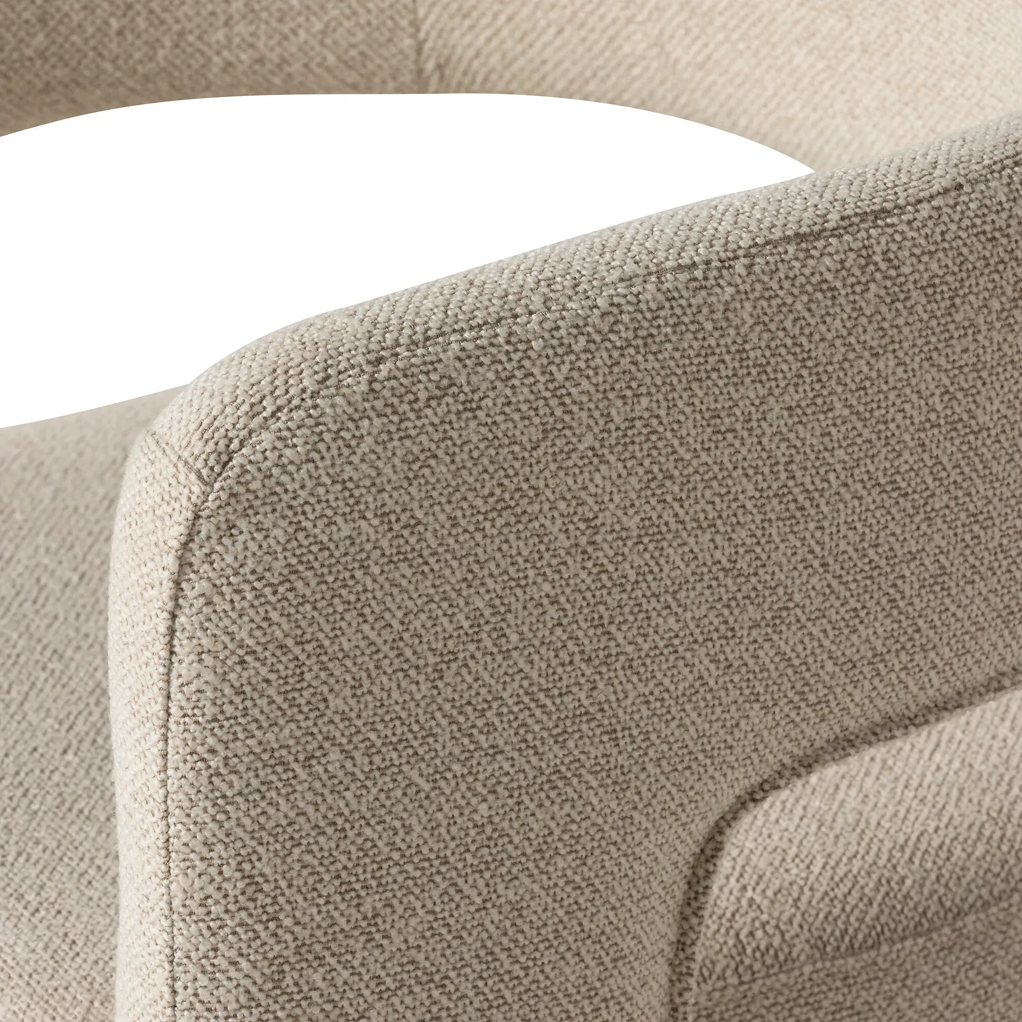 Koda Dining Chair with Arms - White, Fabric