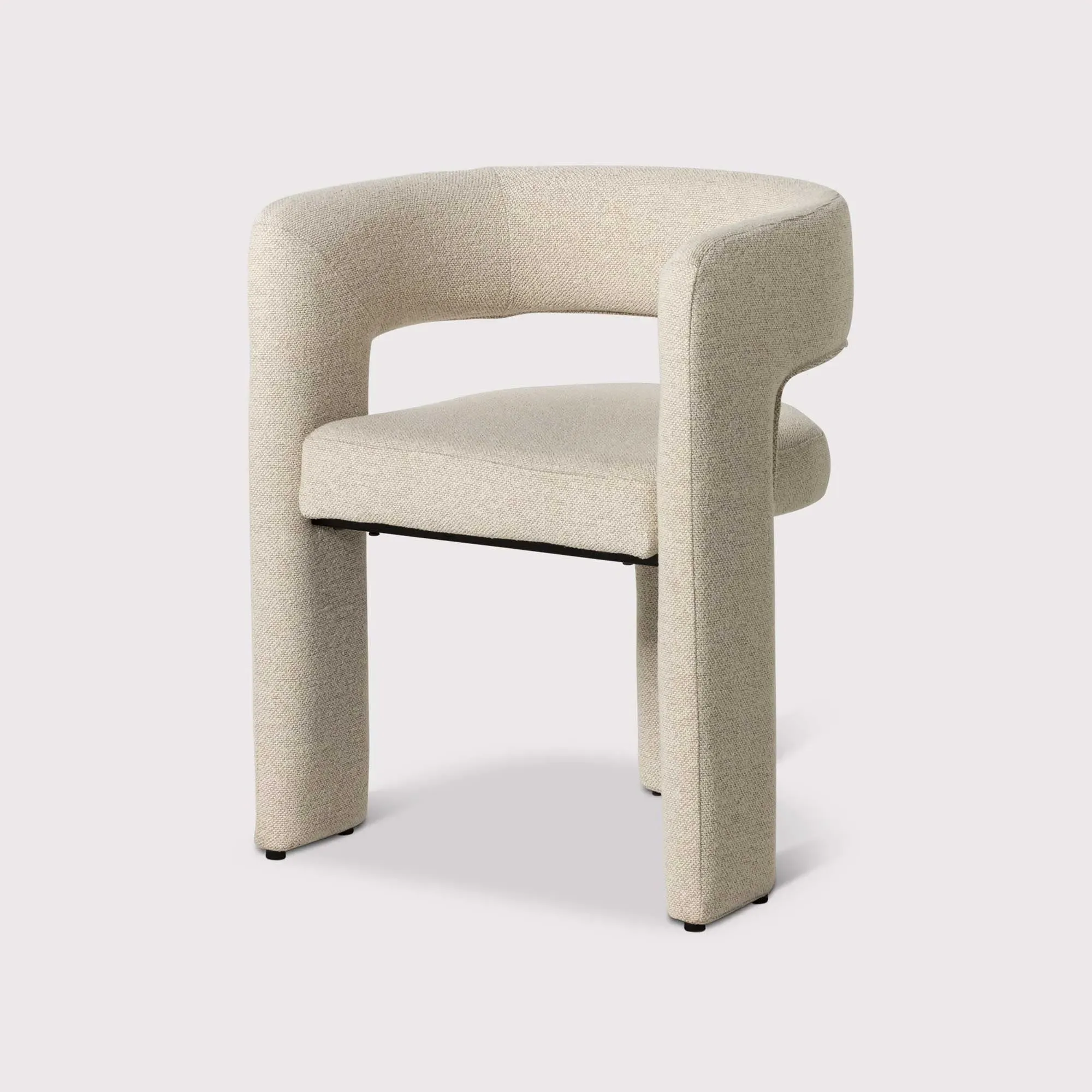 Koda Dining Chair with Arms - White, Fabric