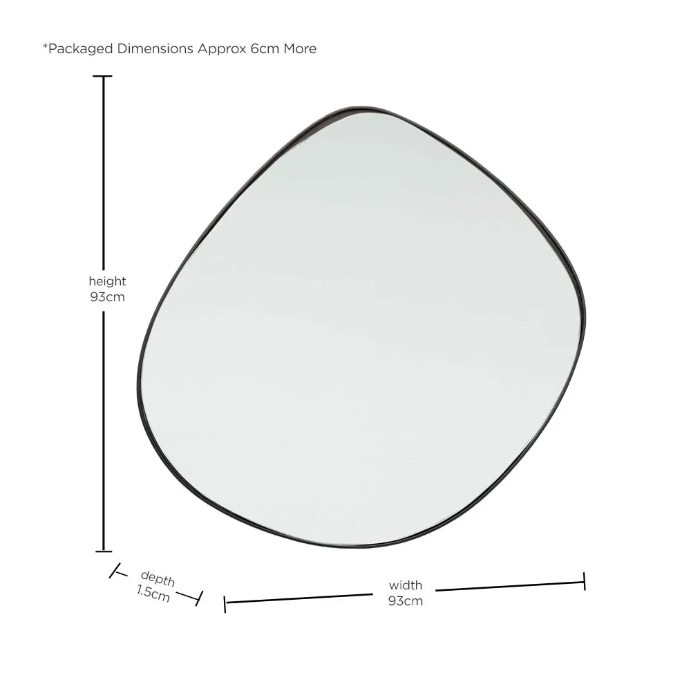 Large Asymmetrical Mirror - Black, Glass