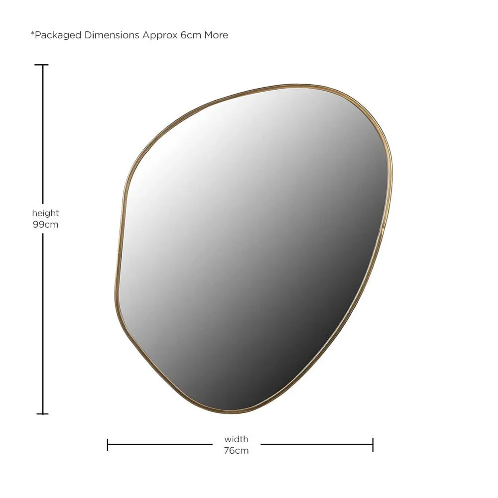 Large Asymmetrical Mirror - Gold, Metal