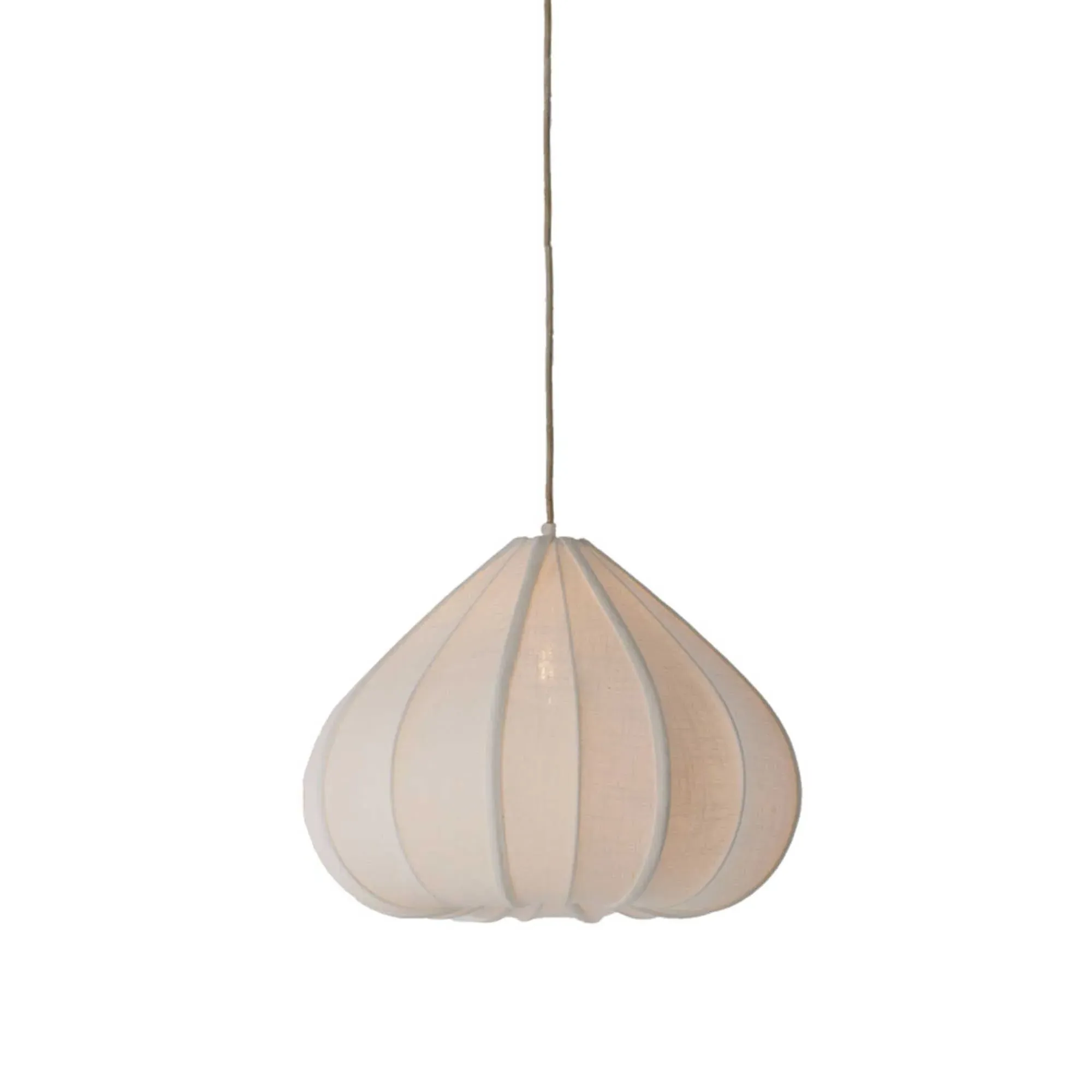 Large Curved Fabric Pendant Light - Neutral