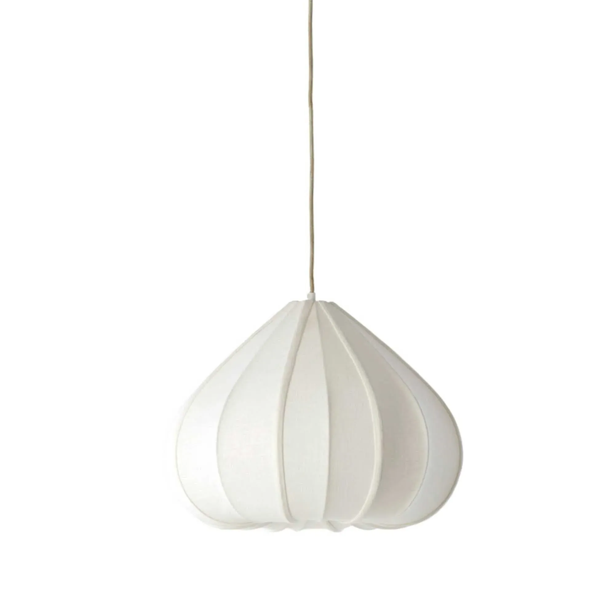 Large Curved Fabric Pendant Light - Neutral