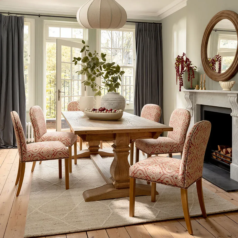 Large Curved Pendant Light - Neutral, Linen