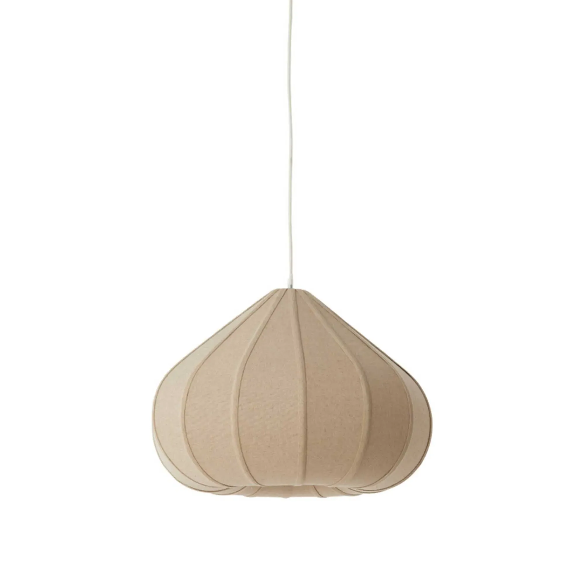 Large Curved Pendant Light - Neutral, Linen