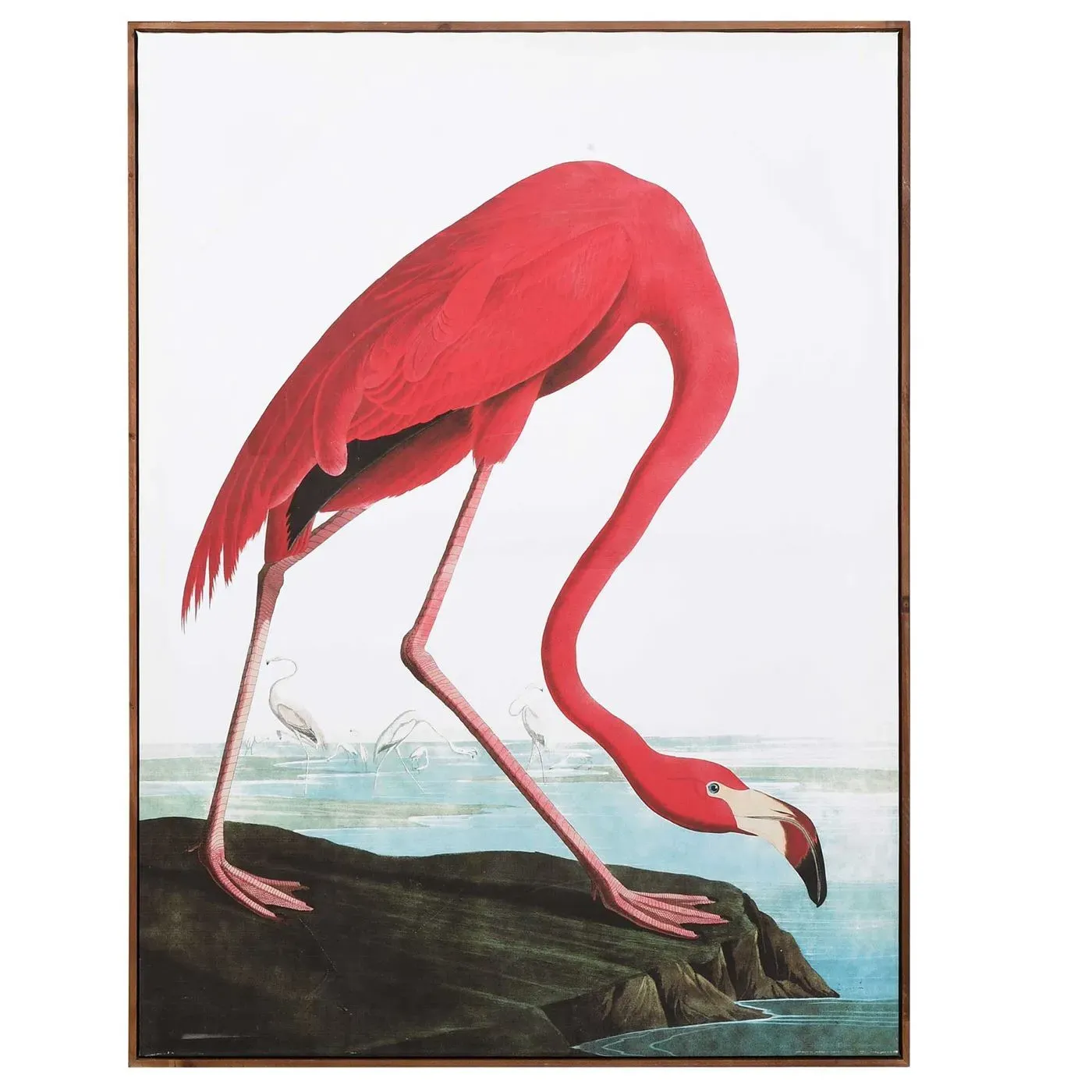 Large Flamingo Picture Art Canvas - Pink
