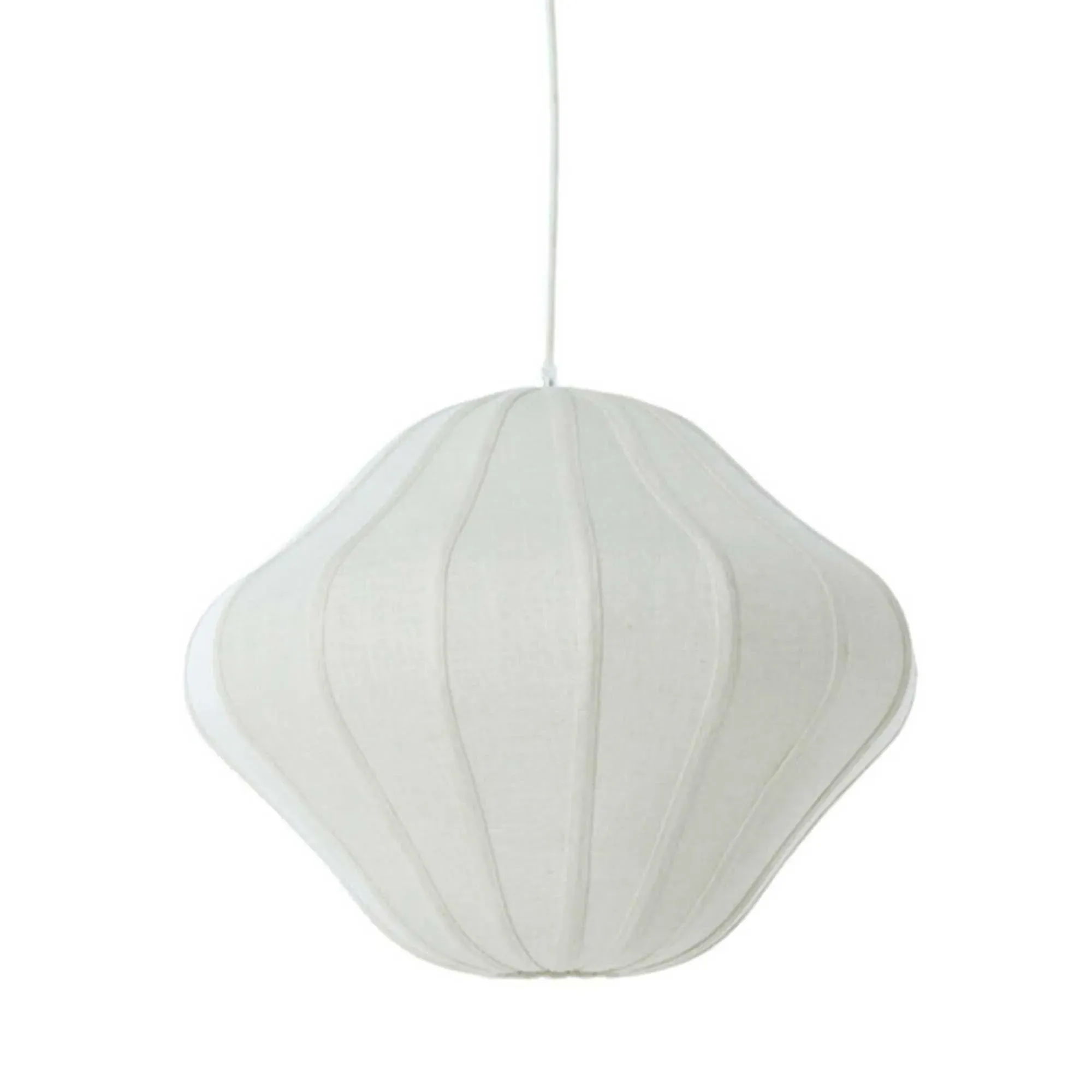 Large Pendant Light - White, Linen