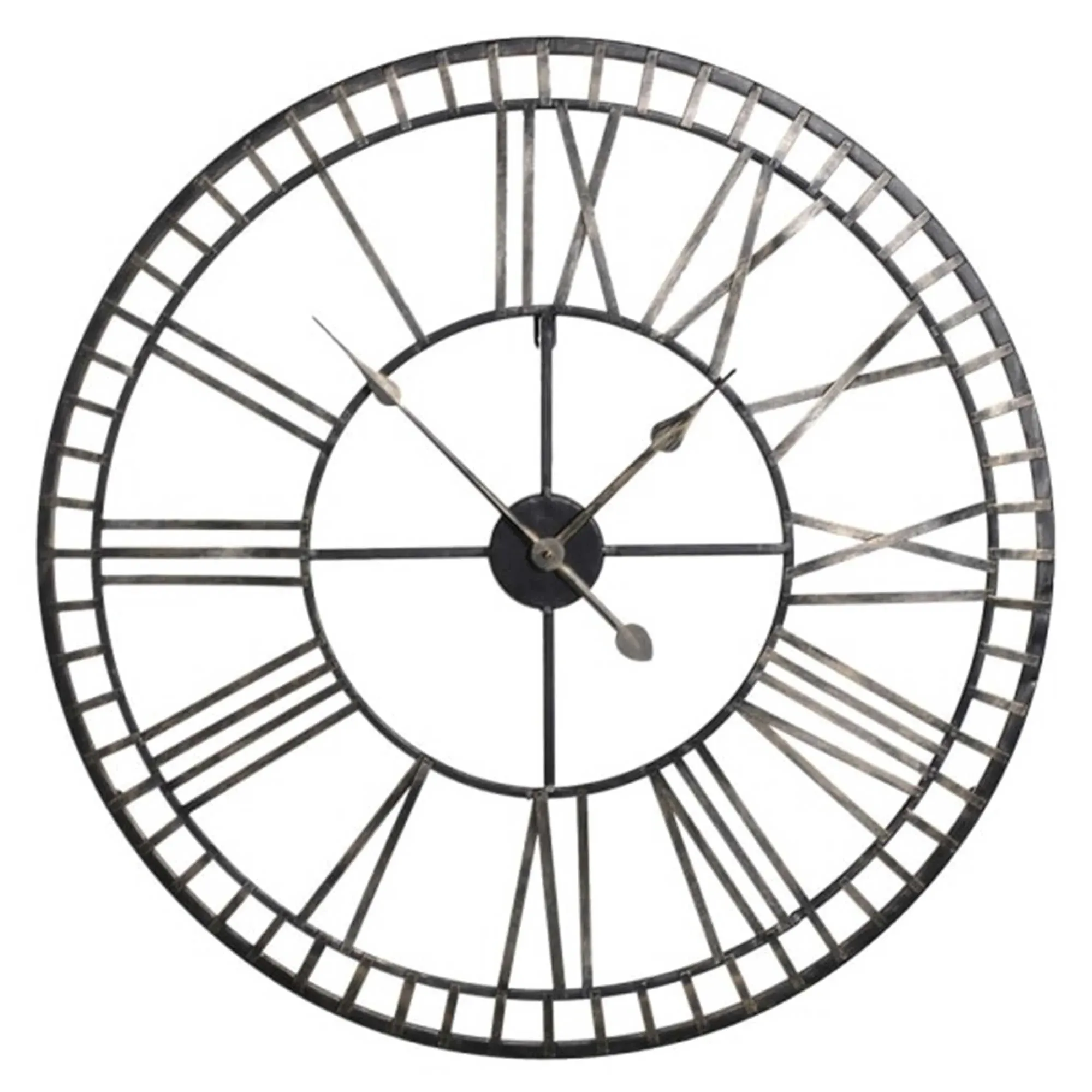 Large Round Wall Clock - Black & Gold, Iron product