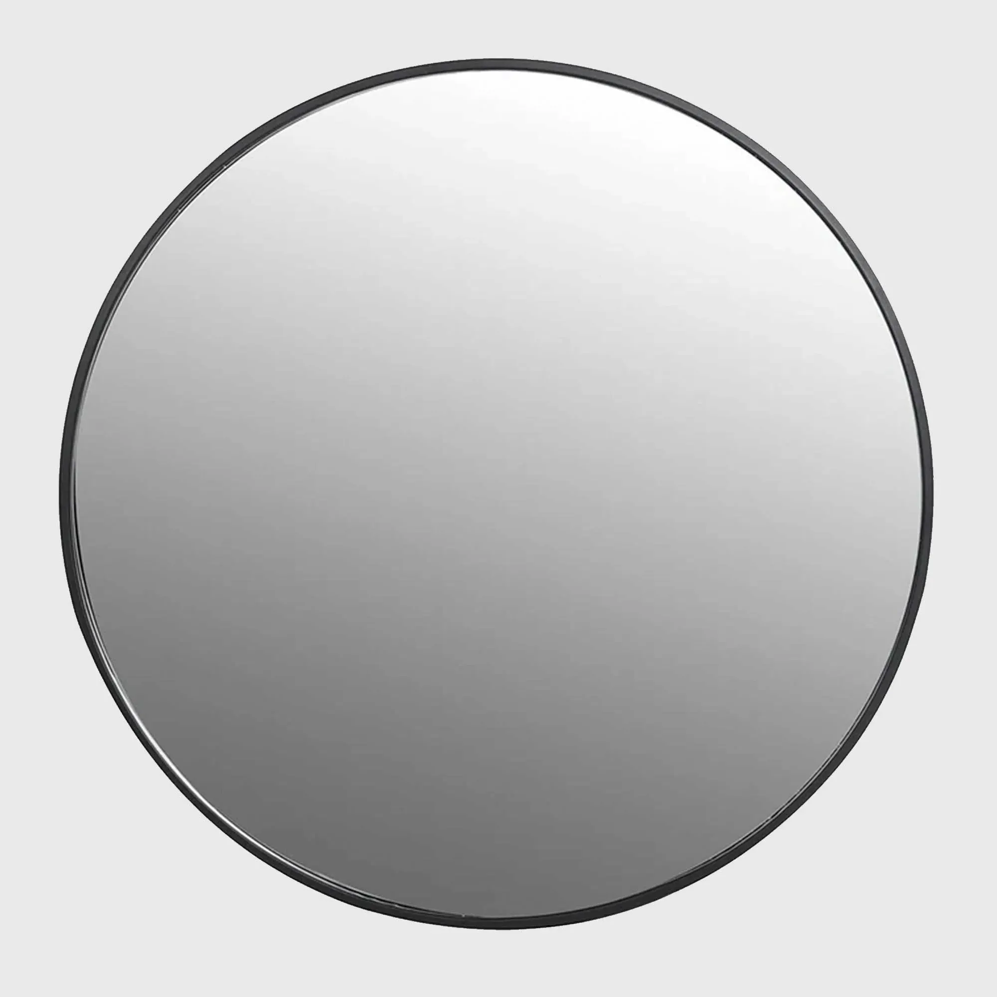 Large Round Wall Mirror - Black, Wood image