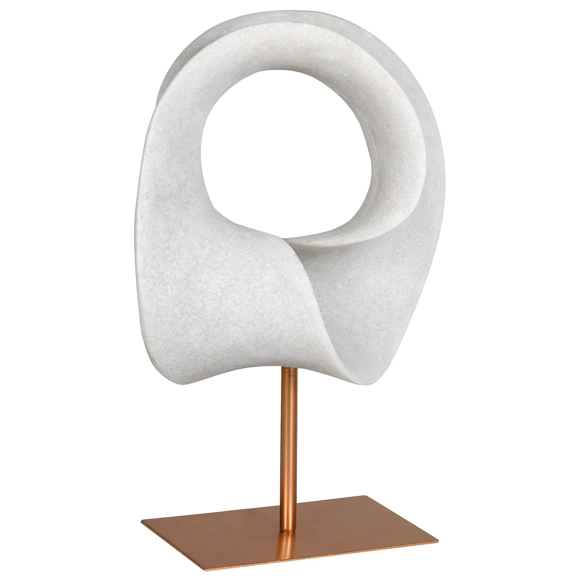 Large Sculpted Loop Decoration - White, Polyresin