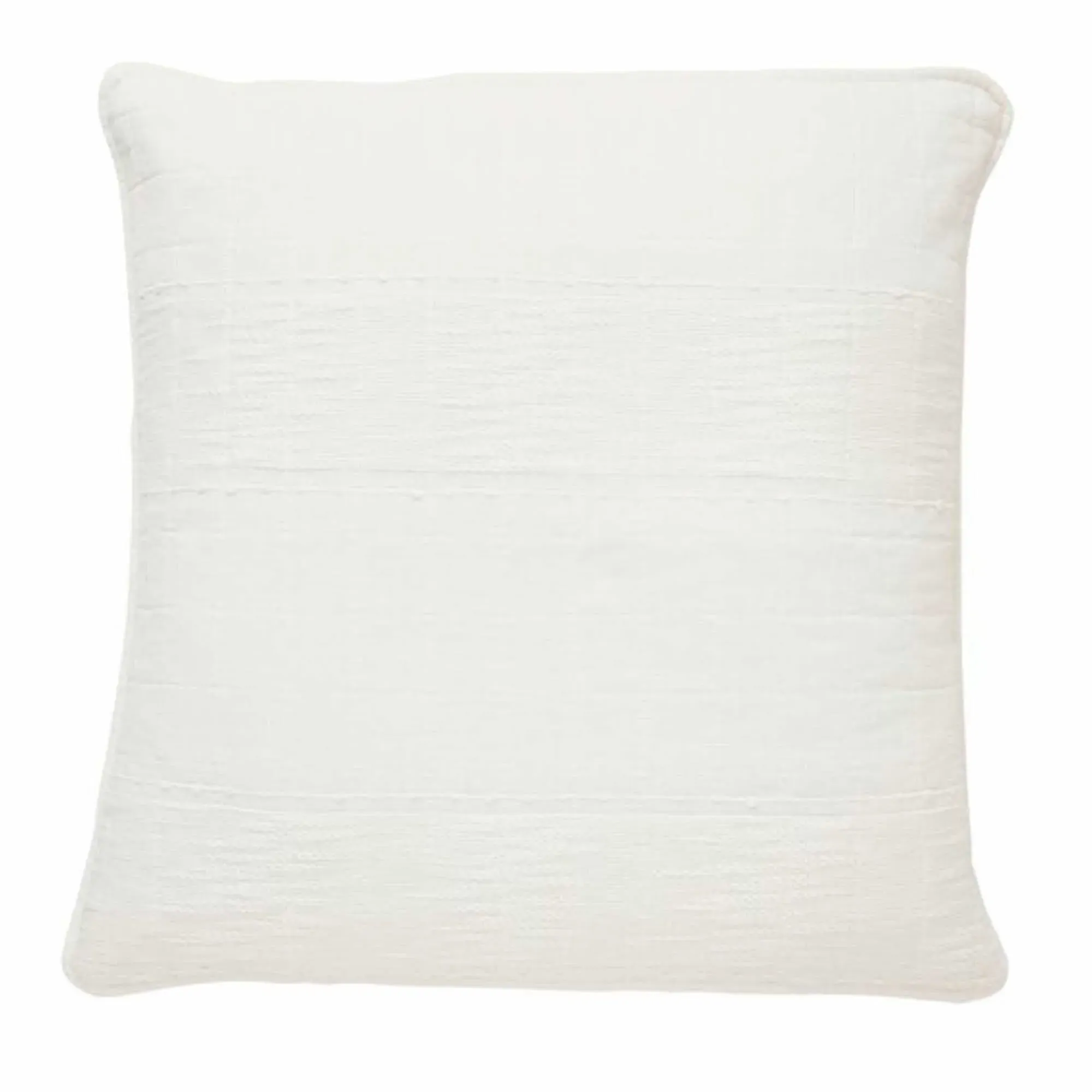 Large Square Quilted Cushion - White, Cotton image