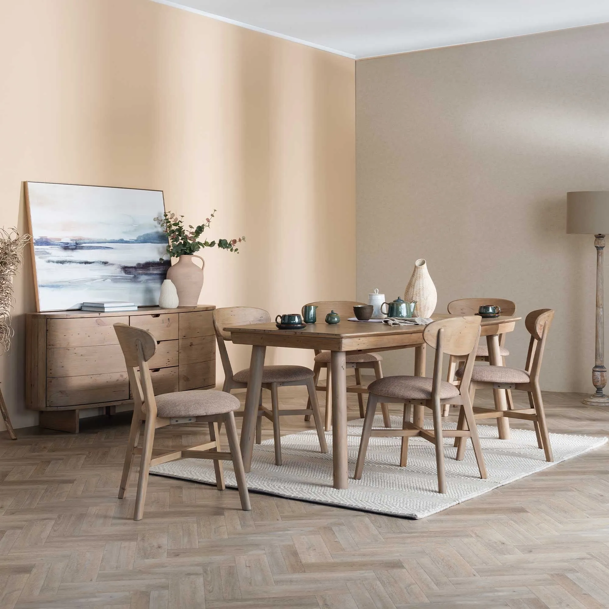 Lathan Dining Chair - Brown, Fabric