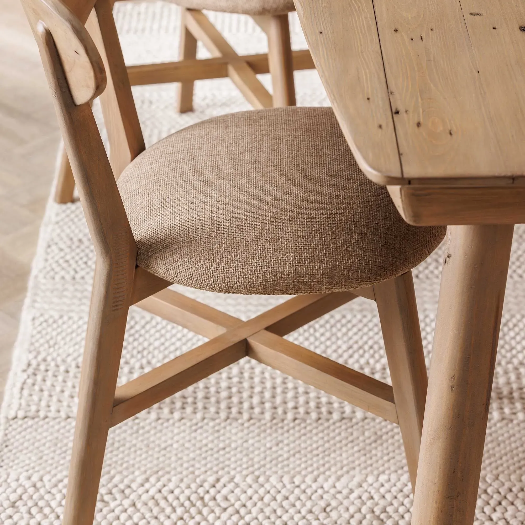 Lathan Dining Chair - Brown, Fabric