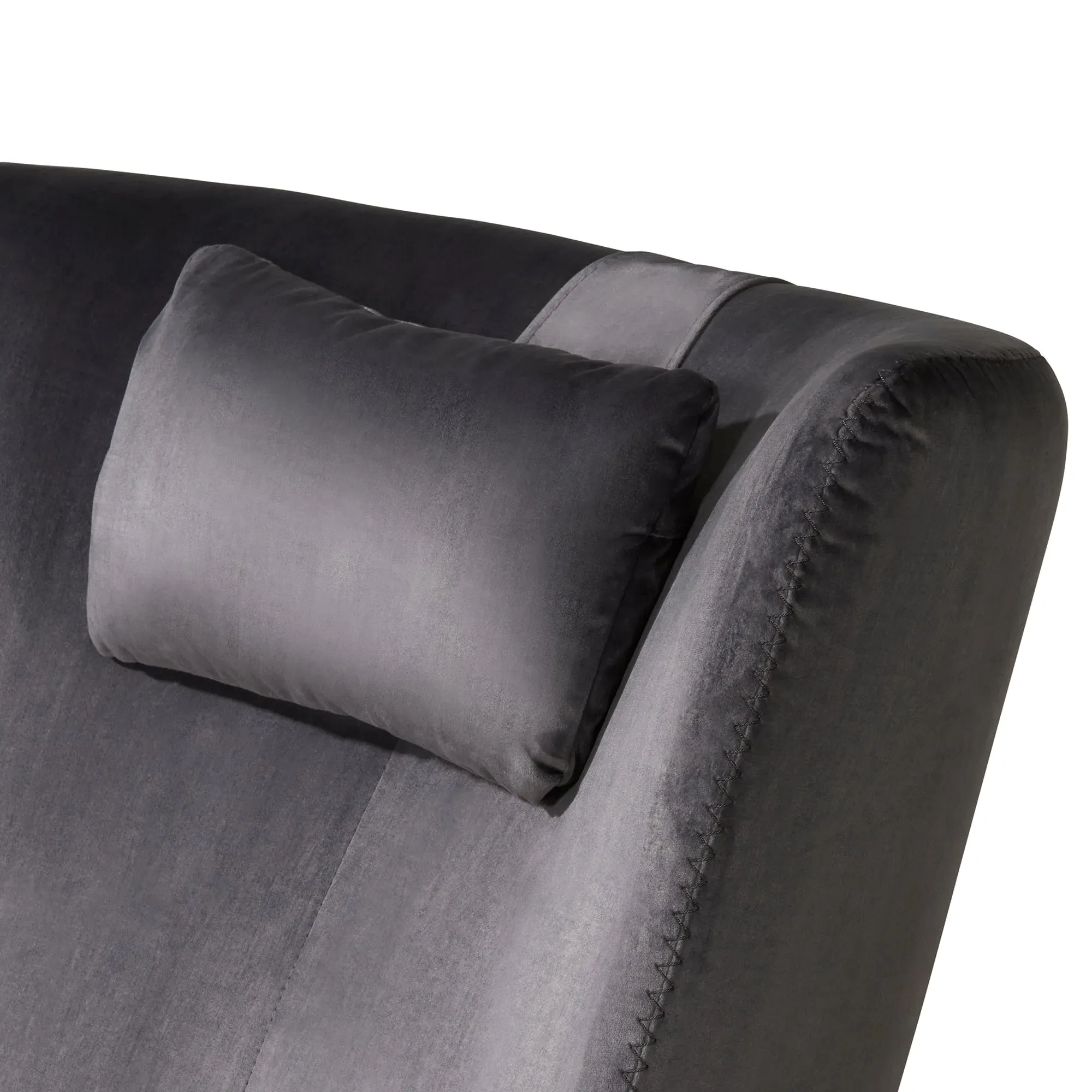 Laurino Armchair with Headrest - Grey, Fabric