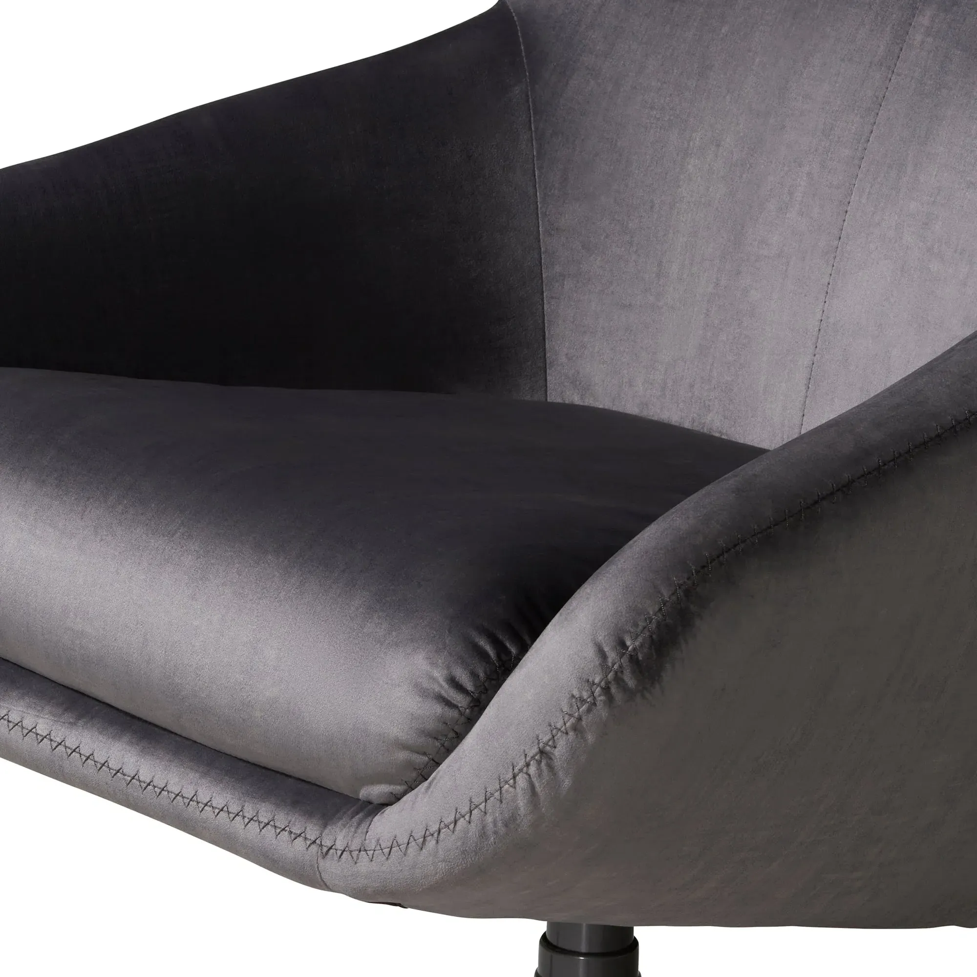 Laurino Armchair with Headrest - Grey, Fabric