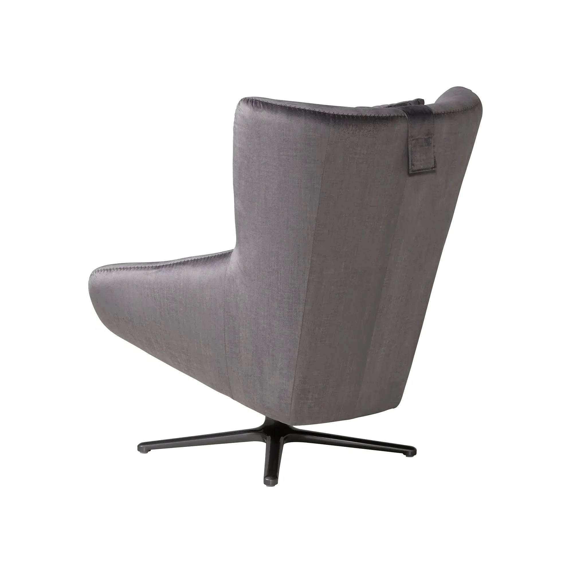 Laurino Armchair with Headrest - Grey, Fabric