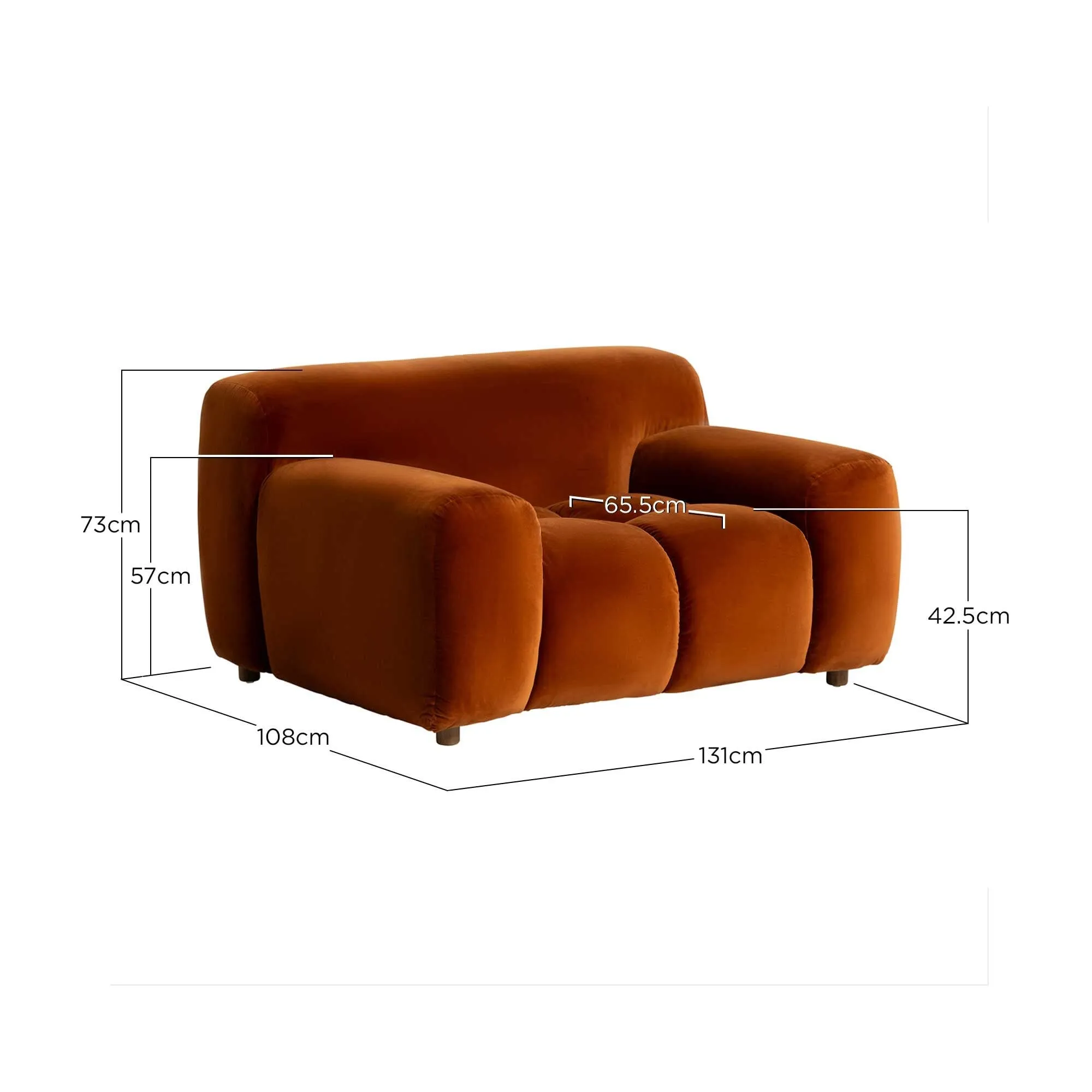 Lavinia 1-Seater Sofa - Velvet