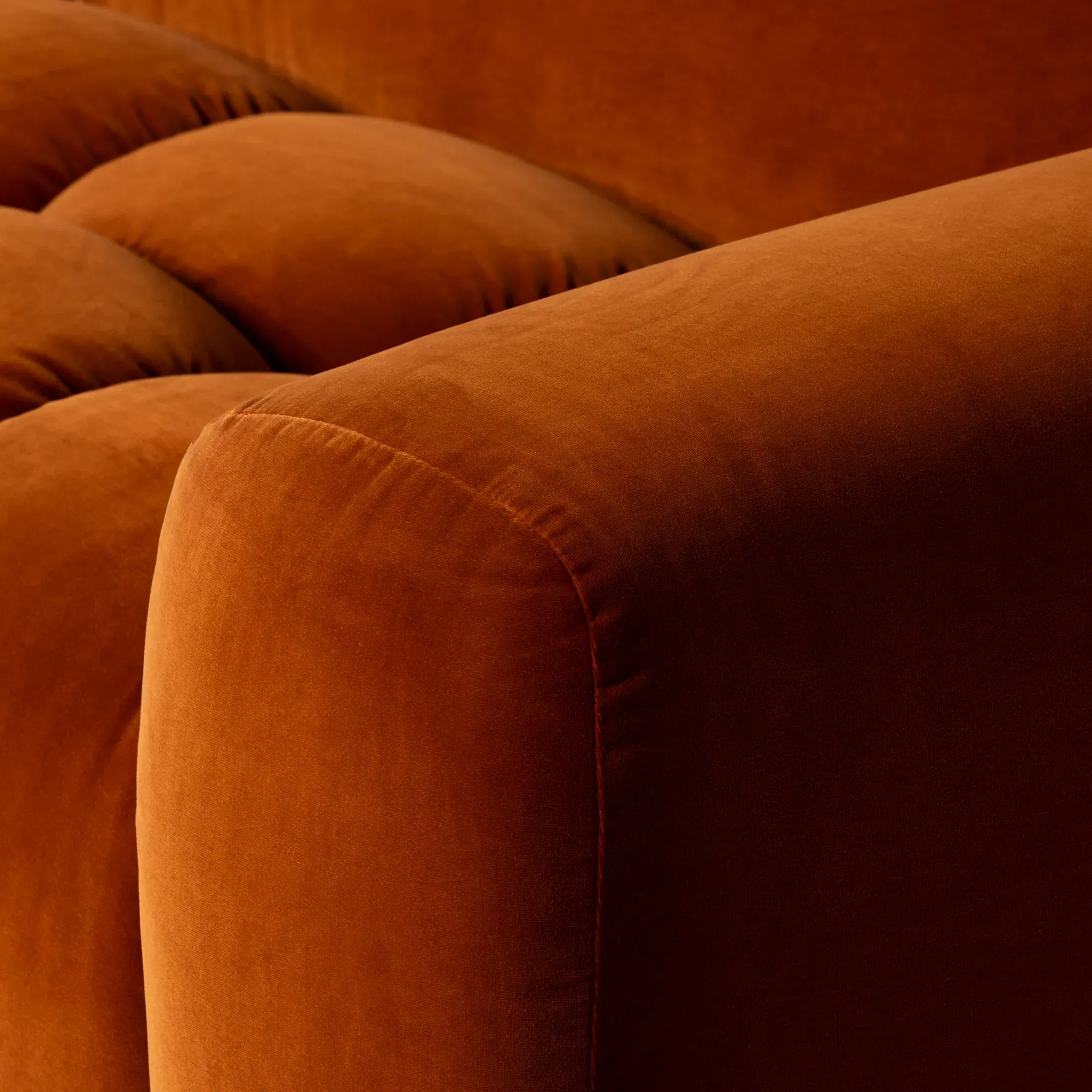 Lavinia 3-Seater Sofa - Orange, Fabric