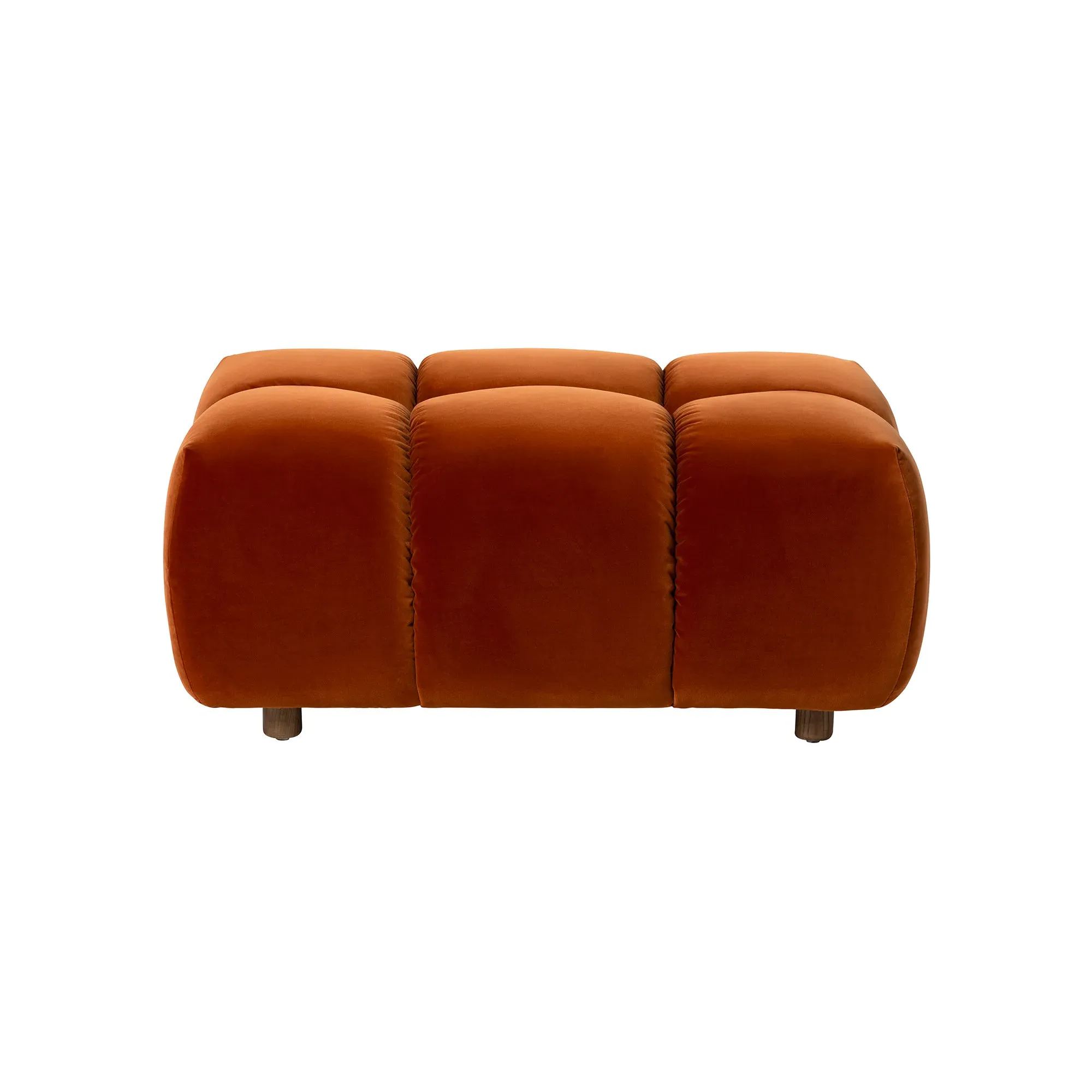 Lavinia Footstool - Orange, Velvet