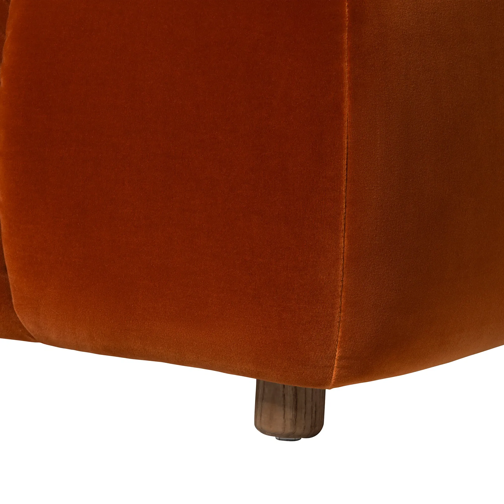 Lavinia Footstool - Orange, Velvet