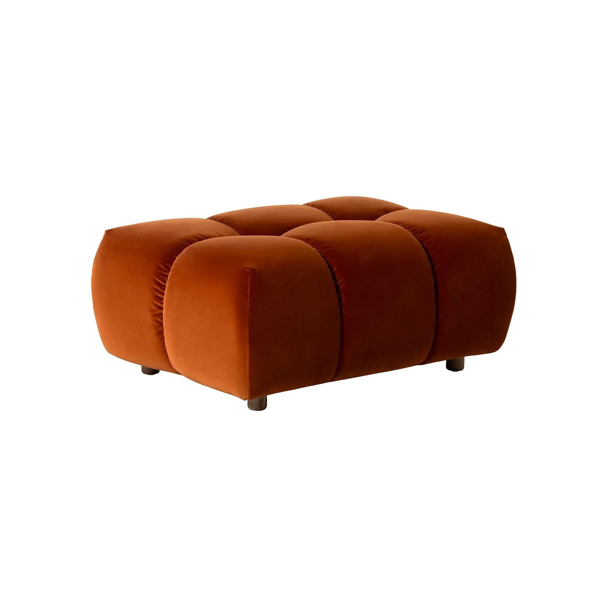 Lavinia Footstool - Orange, Velvet