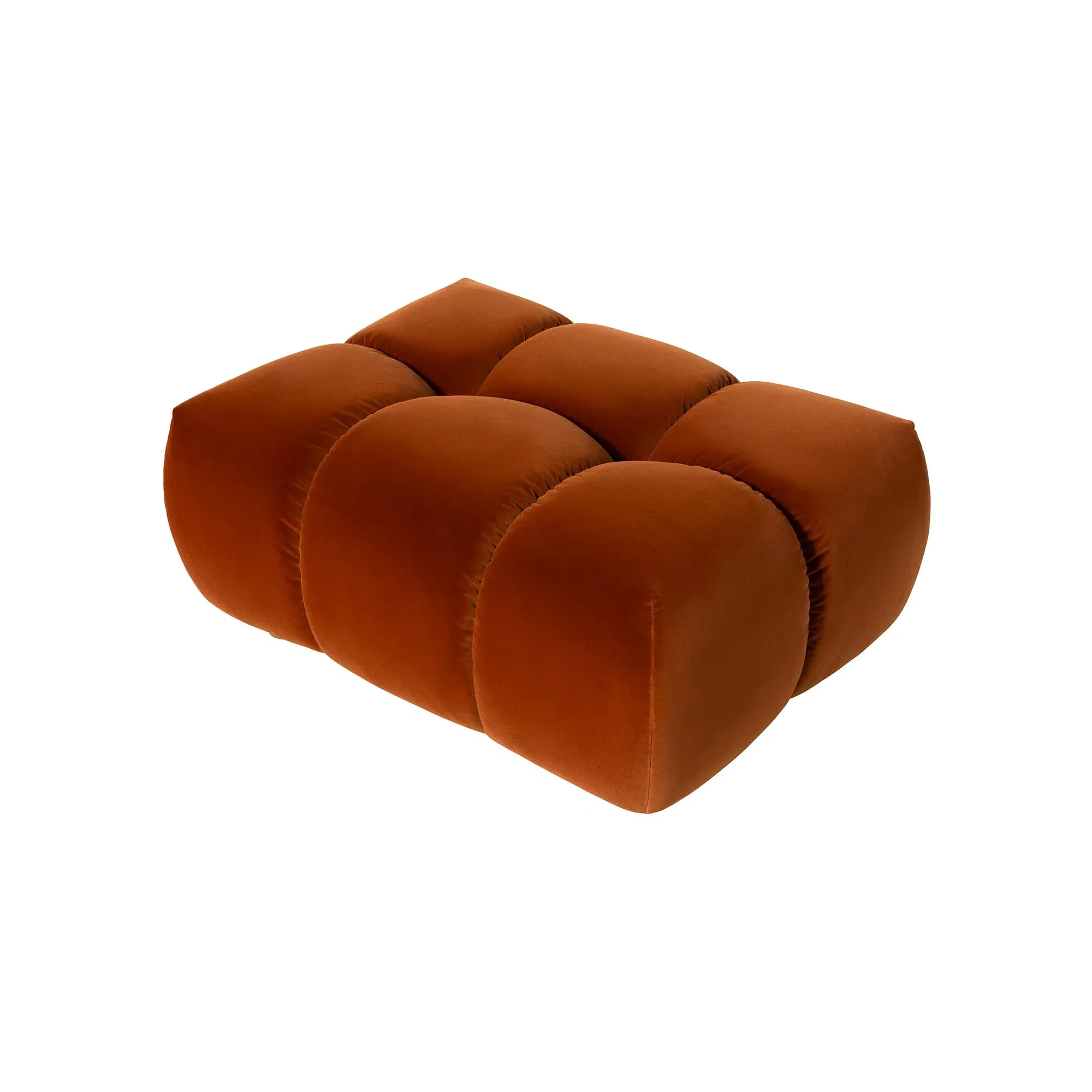 Lavinia Footstool - Orange, Velvet