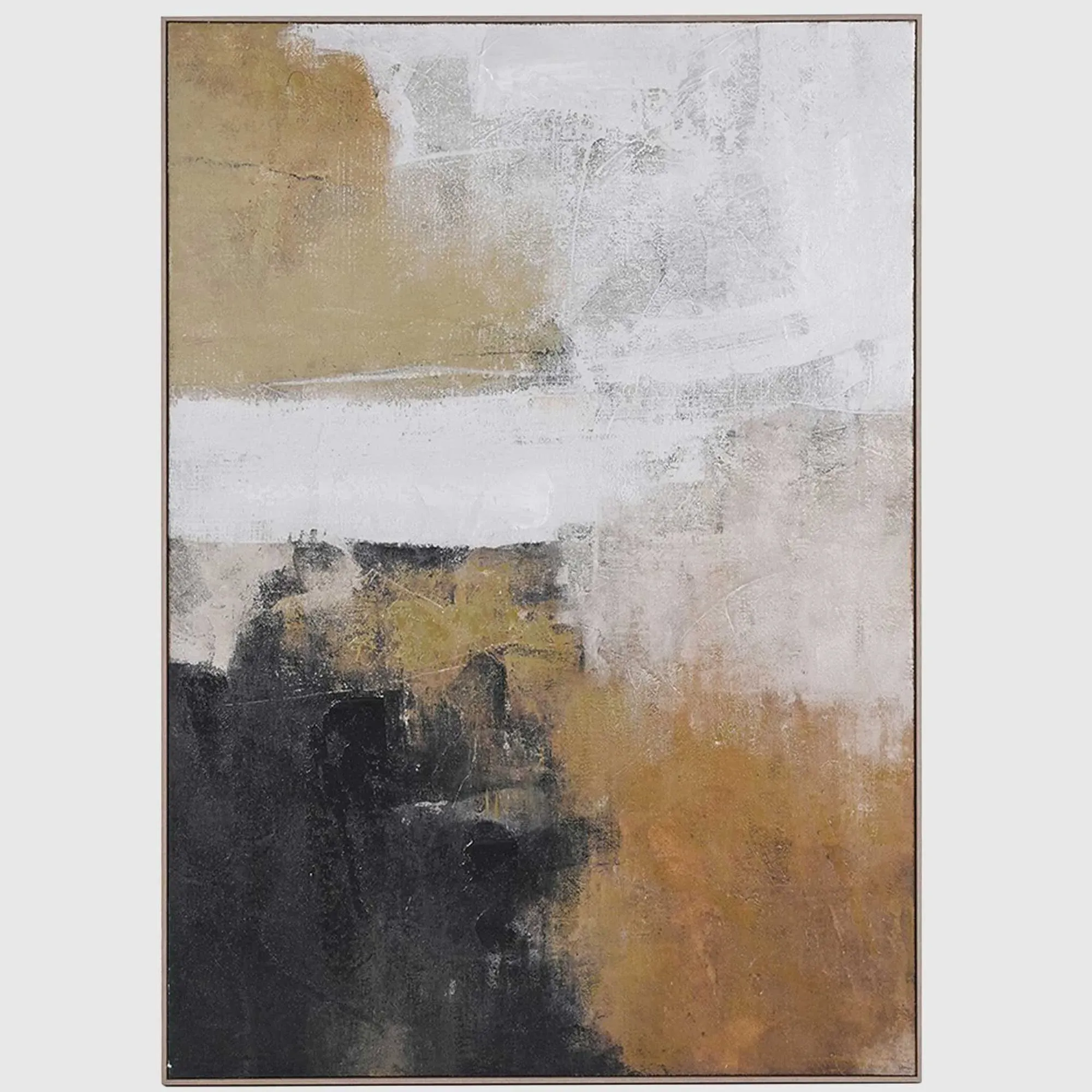 Layered Horizons Square Framed Canvas Print