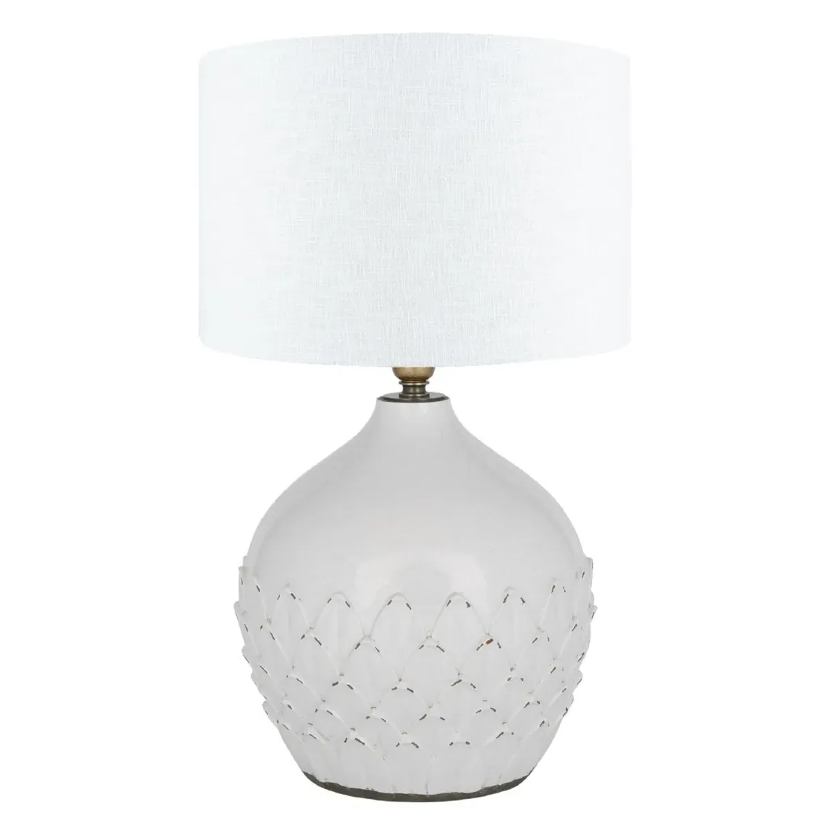 Leaf Ceramic Table Lamp - White