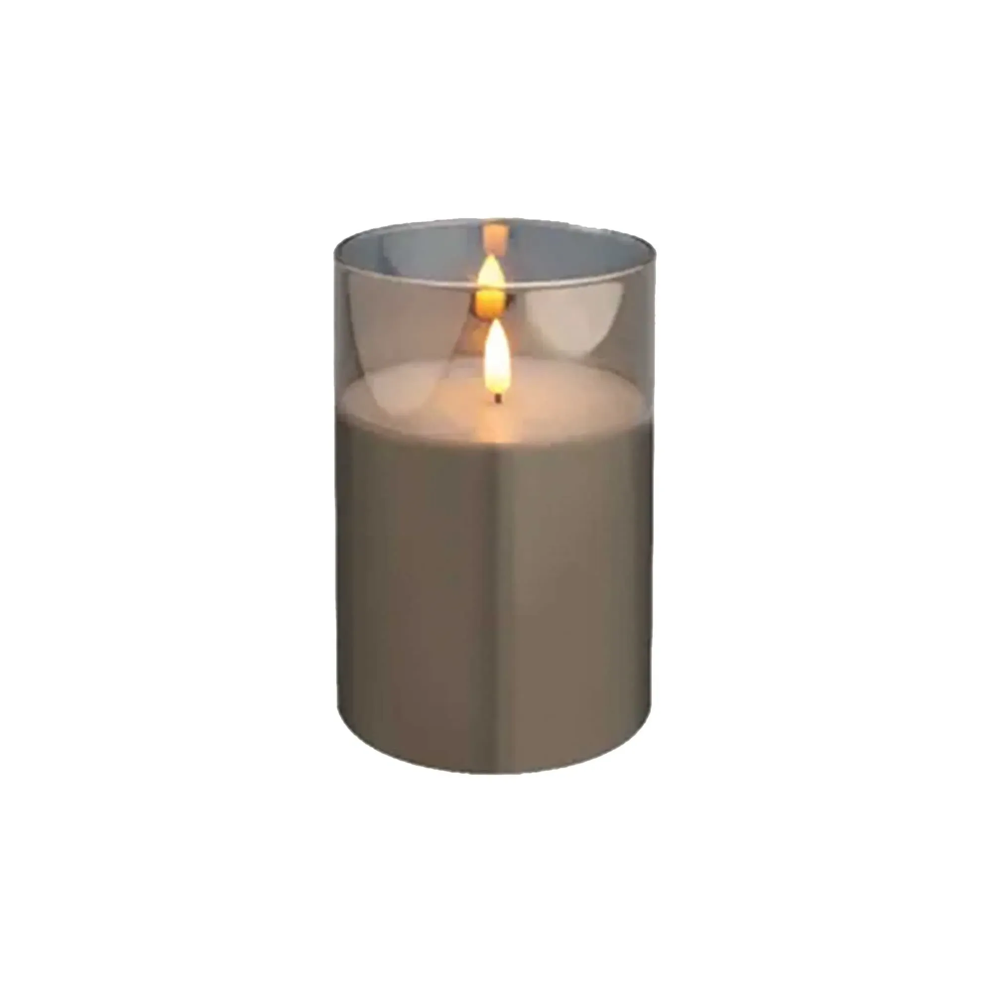 LED Smoked Candle - Grey, Glass image