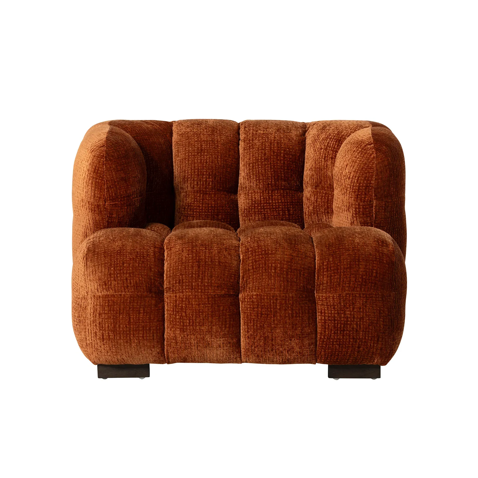 Lenor Textured Fabric Occasional Armchair - Orange, Boucle