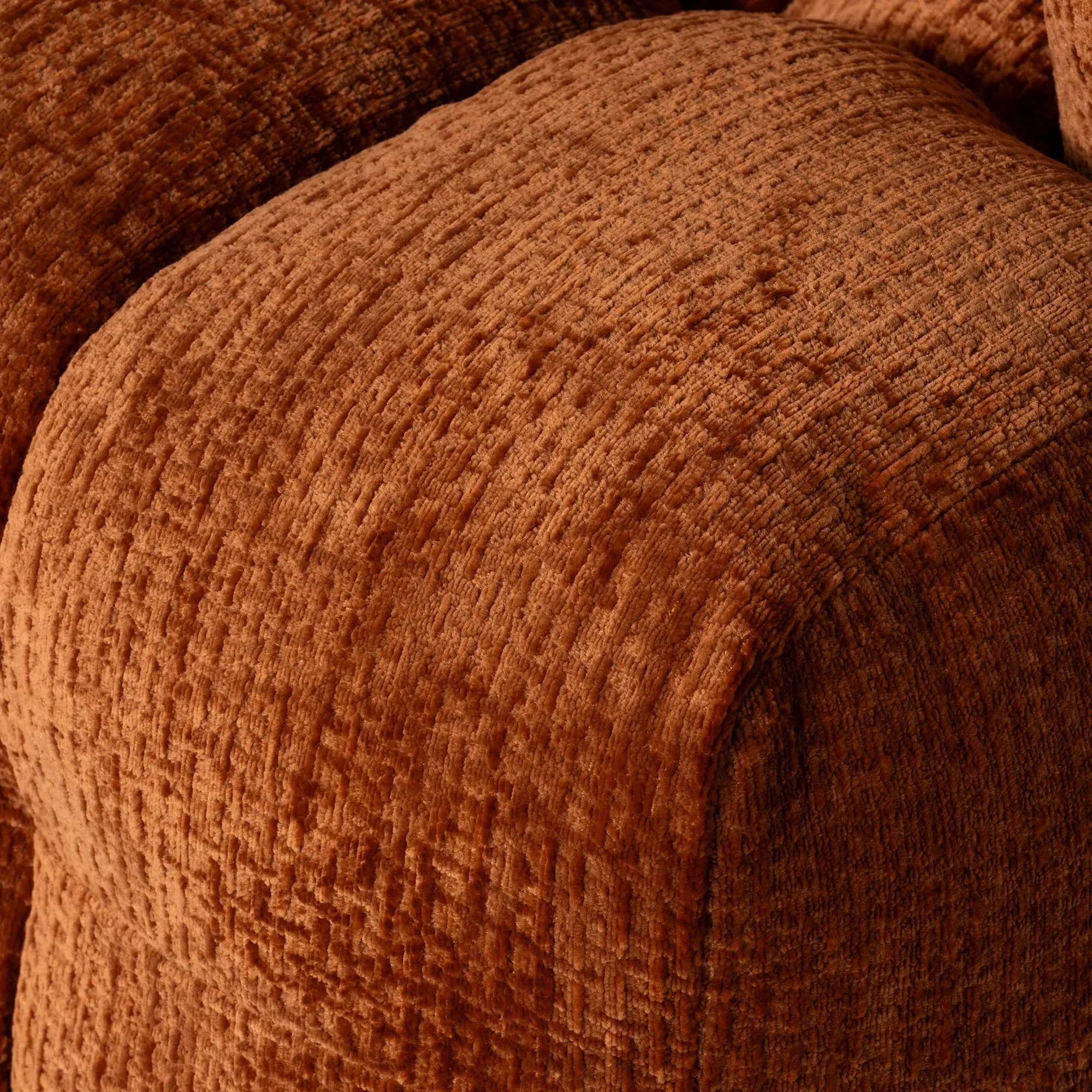 Lenor Textured Fabric Occasional Armchair - Orange, Boucle