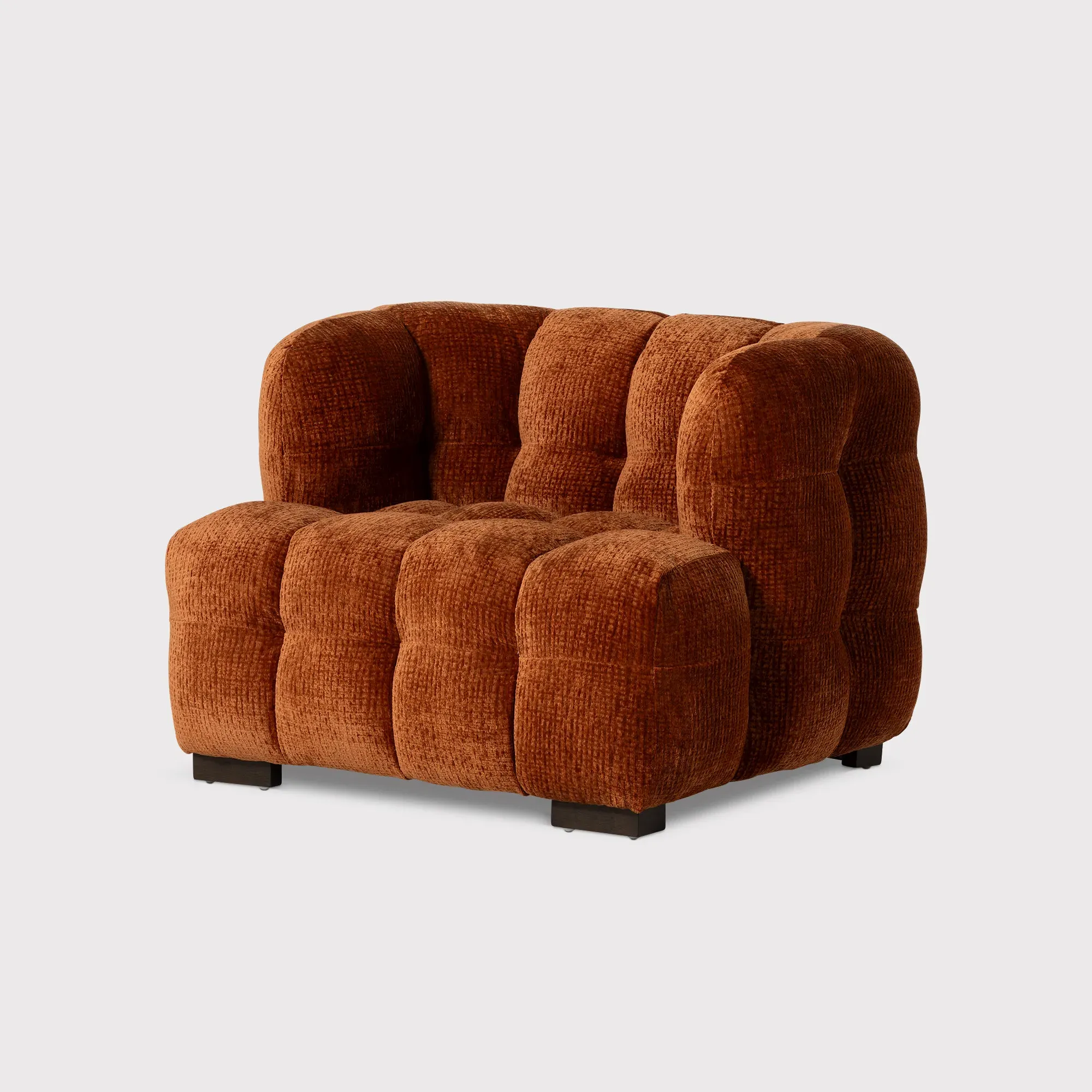Lenor Textured Fabric Occasional Armchair - Orange, Boucle