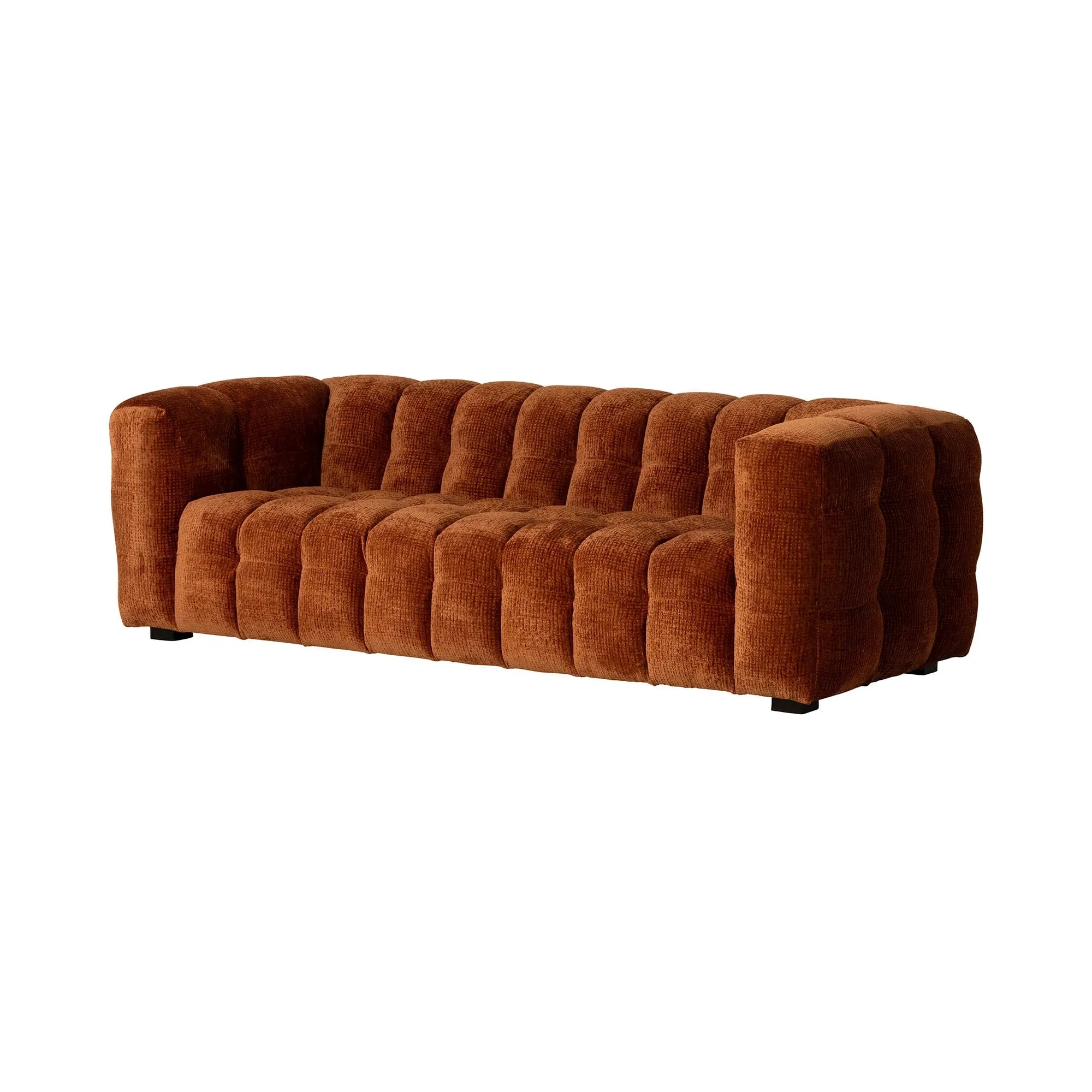 Lenor Textured Fabric Sofa - Orange