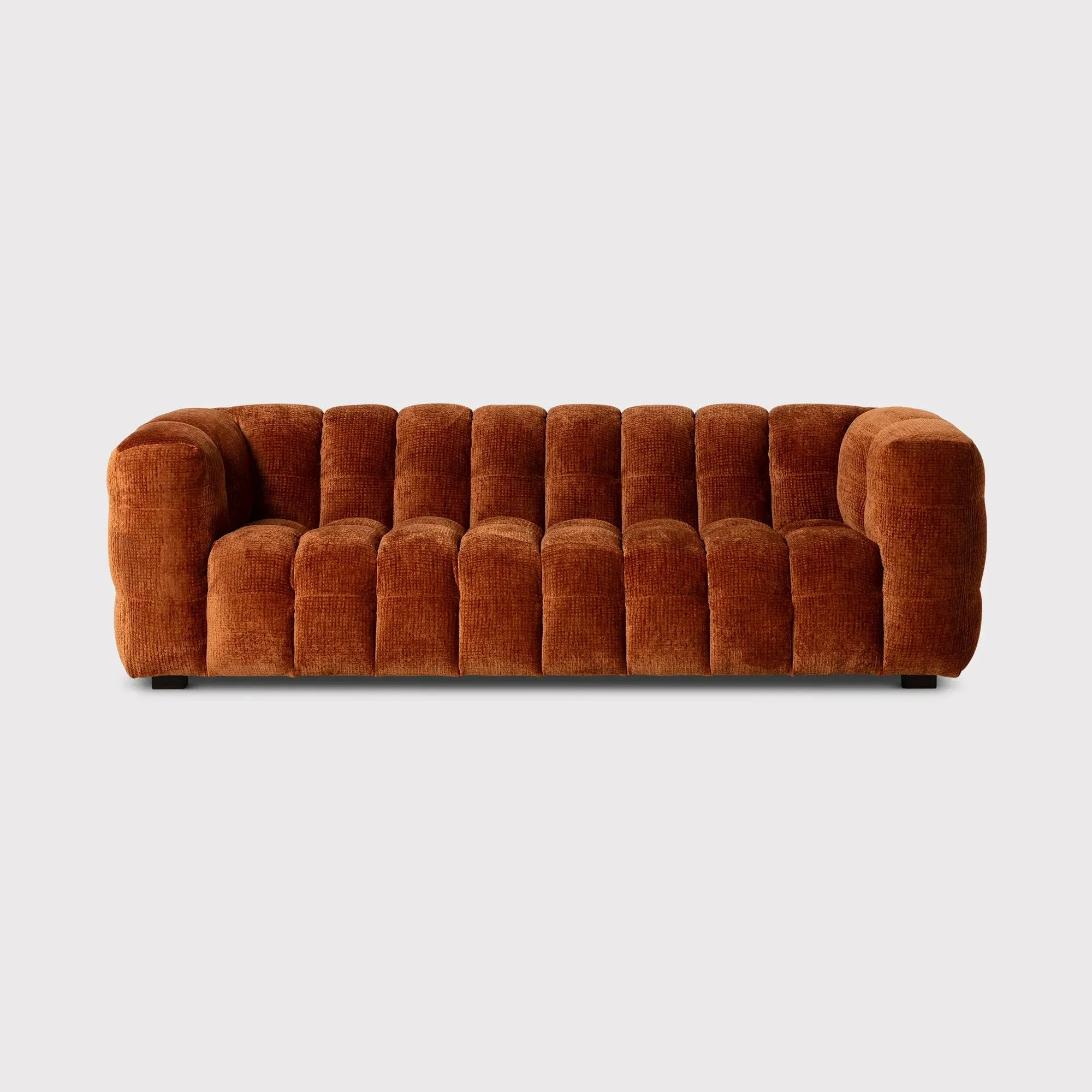Lenor Textured Fabric Sofa - Orange