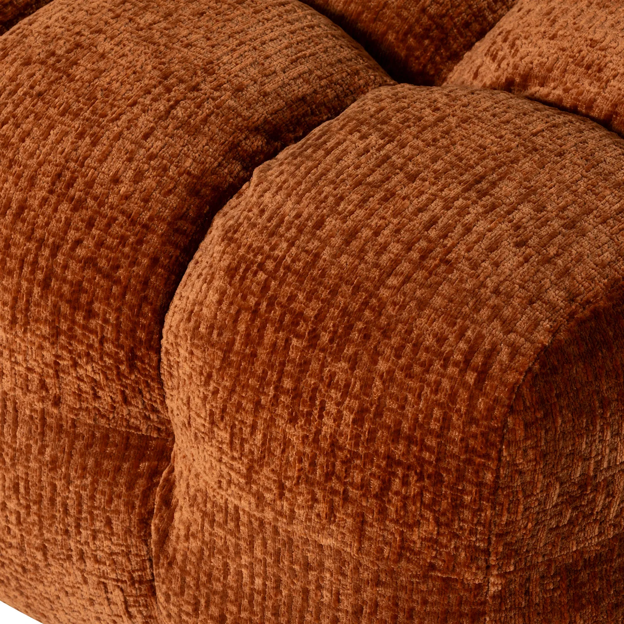 Lenor Textured Fabric Stool - Orange, Boucle