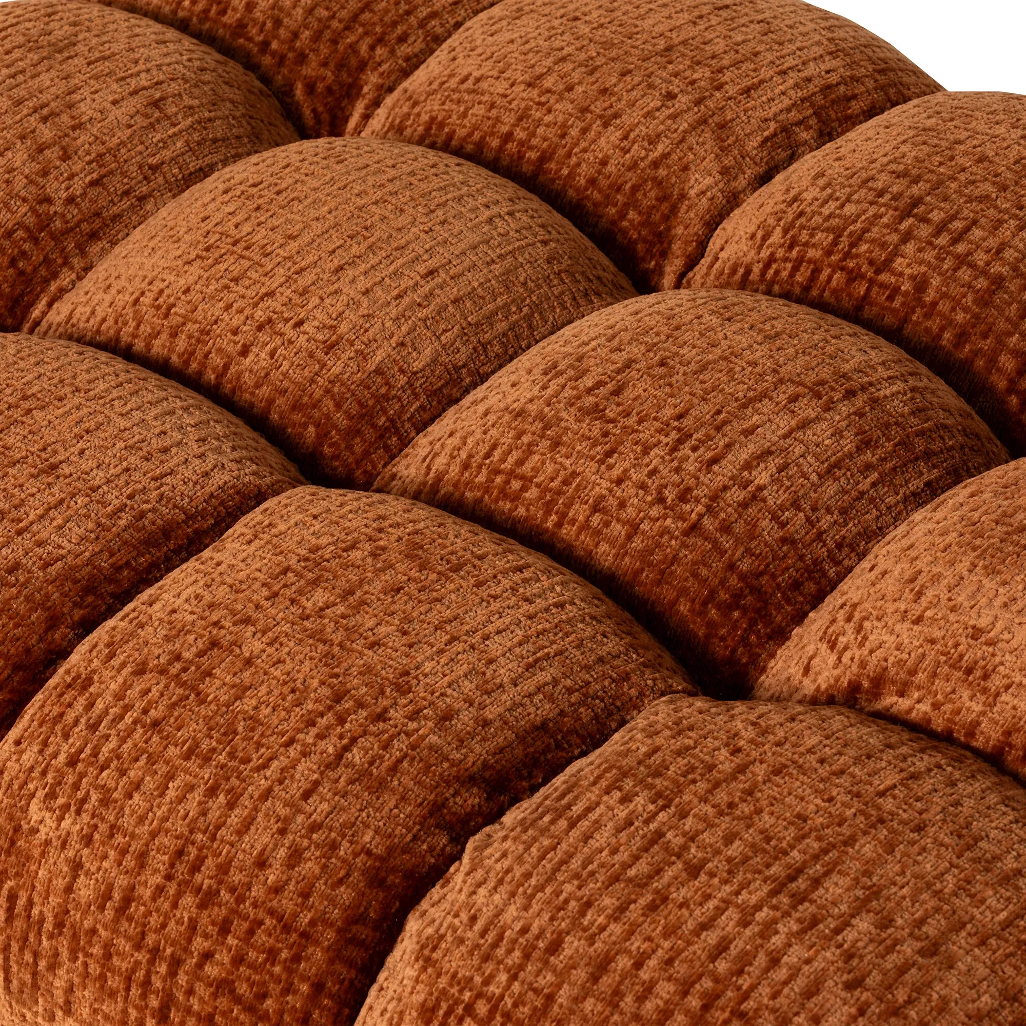 Lenor Textured Fabric Stool - Orange, Boucle